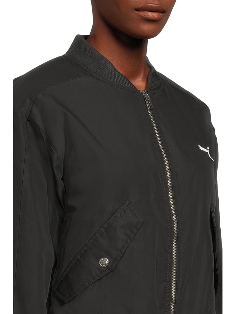 Black PUMA T7 Satin Bomber Jacket