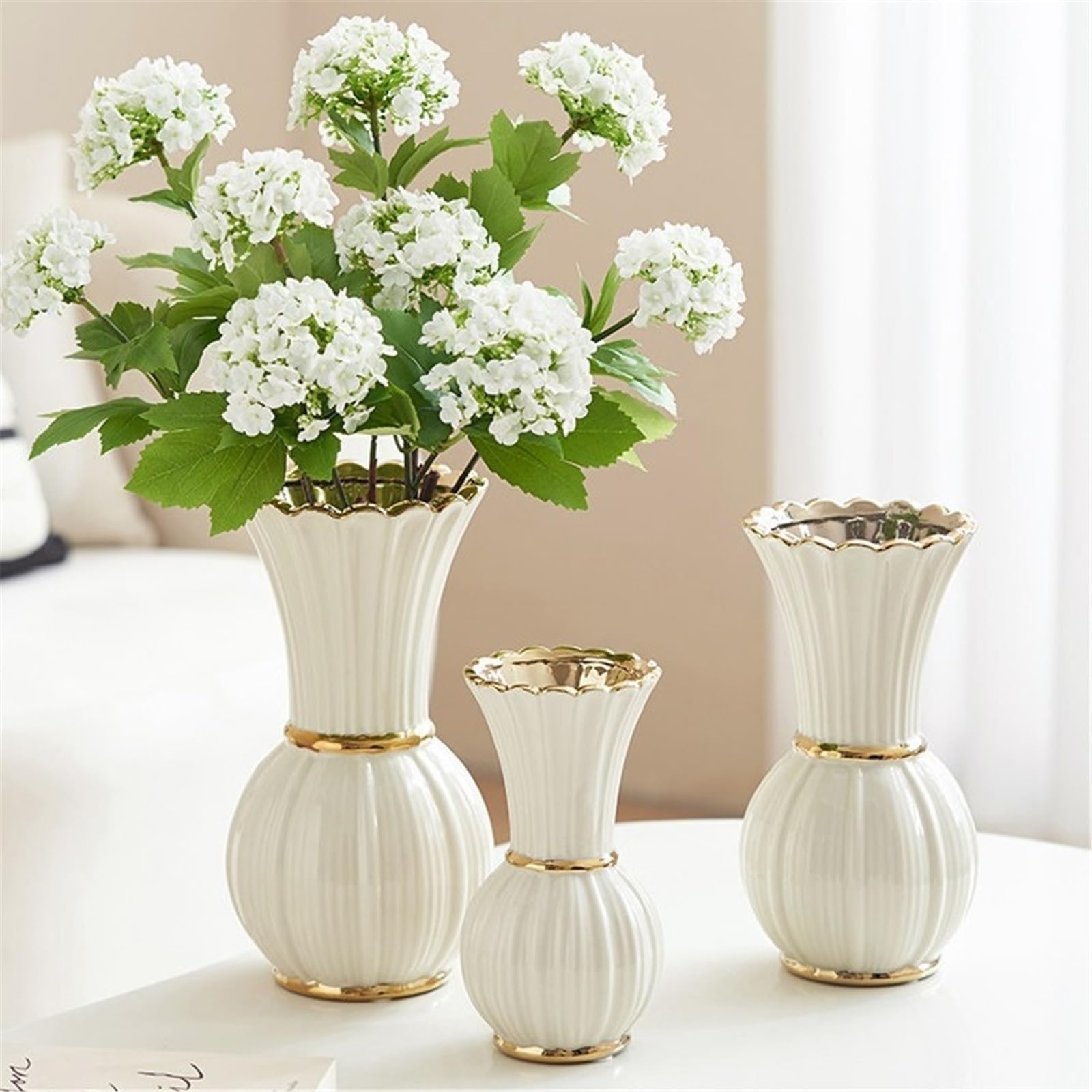 Decorativo Decorazione floreale con composizione in vaso in ceramica minimamente moderna(Grande)