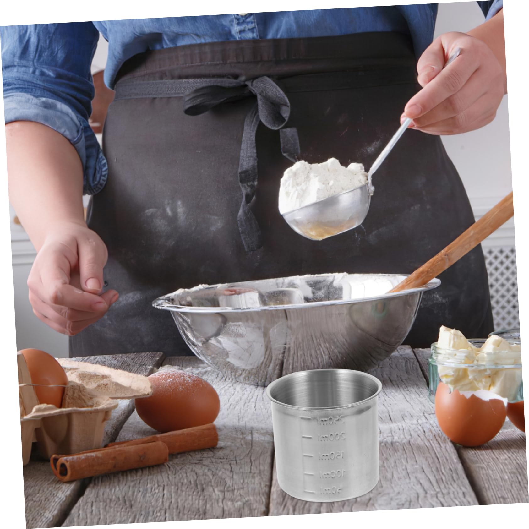 Alipis 3stücke Multifunktionaler Messbecher Aus Edelstahl Mit Für Küche Für Präzises Messen Von Zutaten Wie Reis Und Mehl Vielseitig Einsetzbar Für Backen Und Kochen