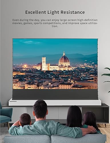 Miniatura 6 de VIVIDSTORM pantalla de proyección de suelo con elevación motorizada, de rechaza la luz ambiental, de carcasa blanca, para proyector normal de