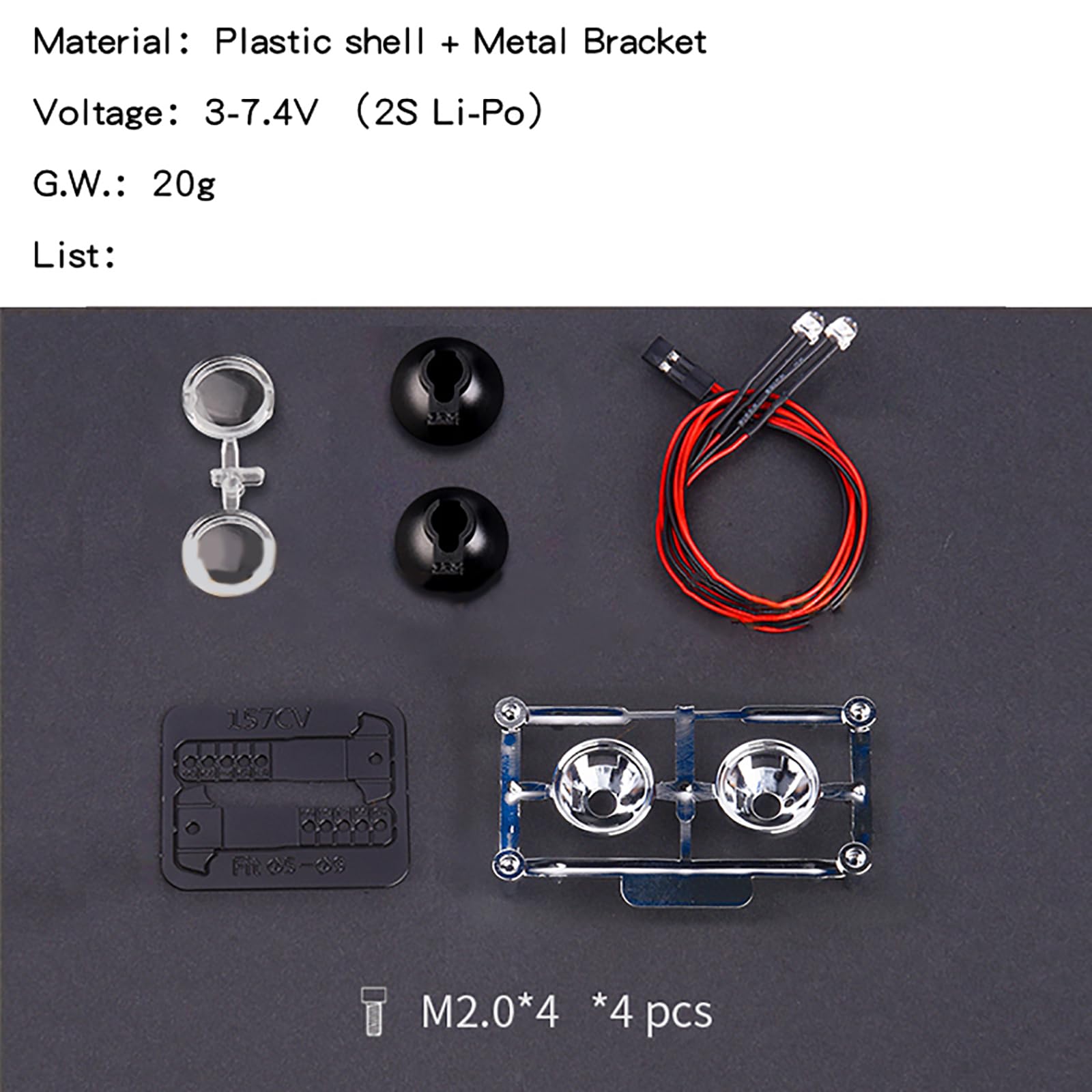 SHEAWA Spotlight LED lamp Retrofit universal parts for 1/10 RC cars Compatible with Traxxas TRX-4、AXIAL SCX10 etc (HT-lens Glossy Lens) - Image 4
