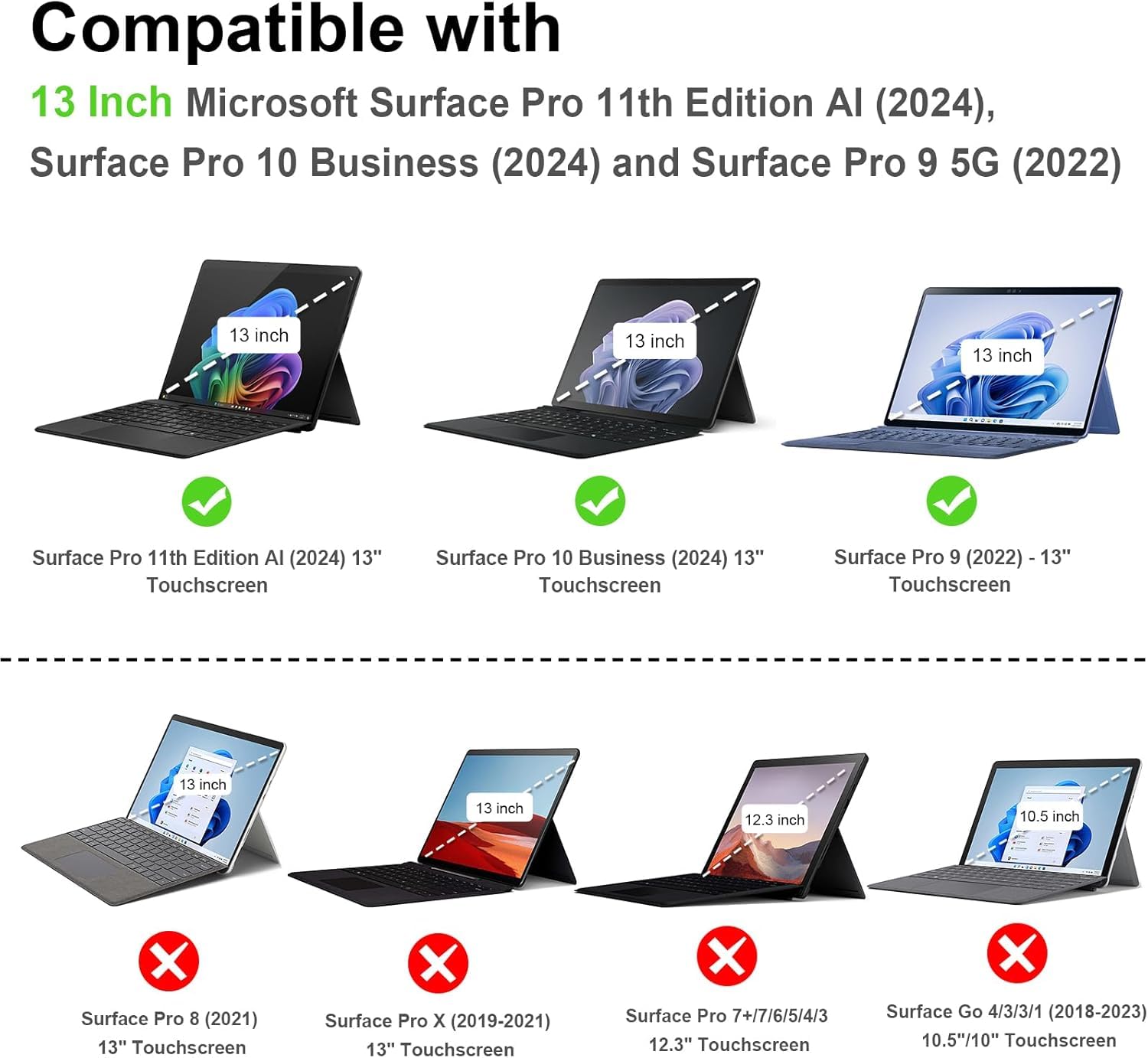 Amazon.com: NANRUIL Leather Case for Microsoft Surface Pro 9/10/11