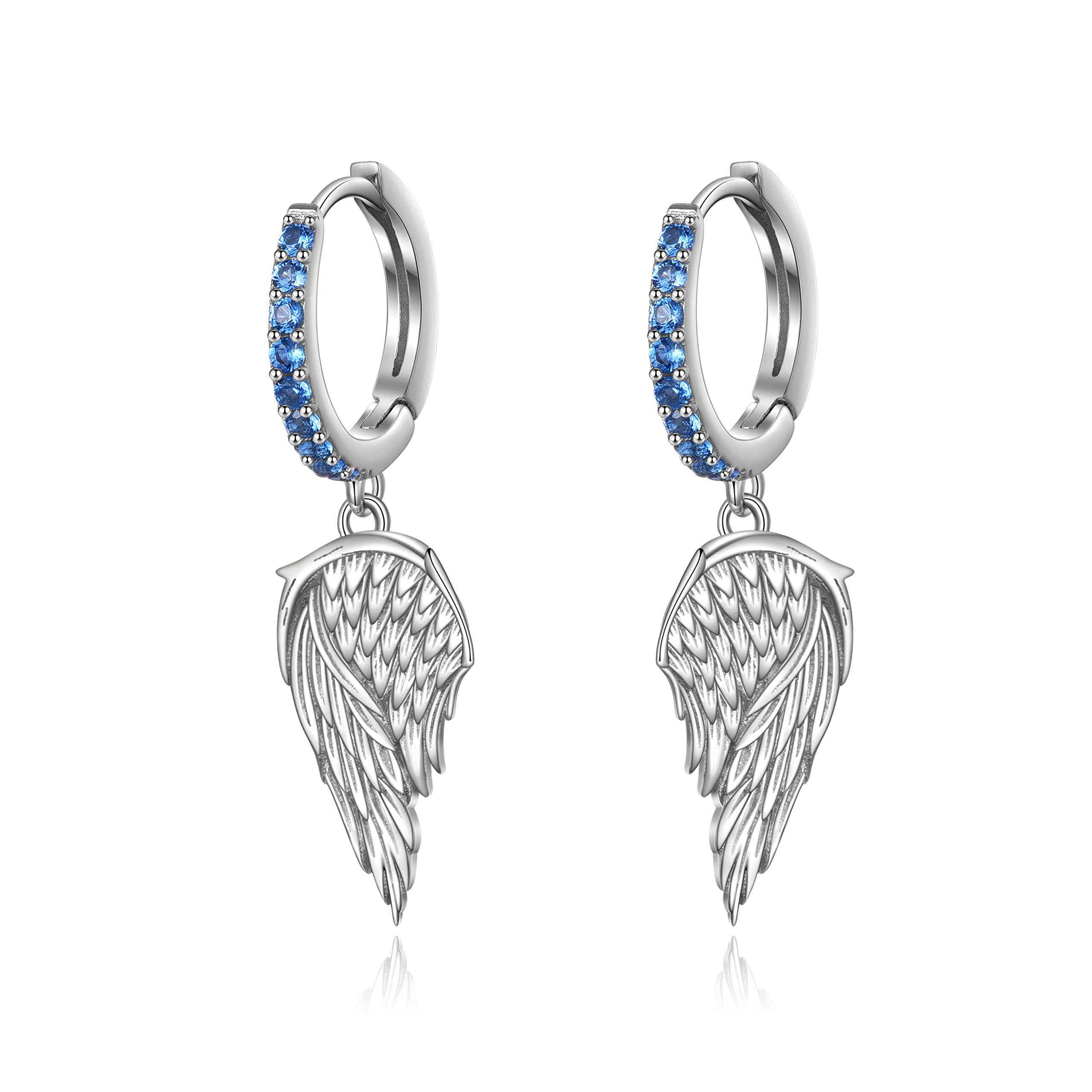 Engelsflügel Creolen 925 Sterling Silber Ohrringe Schmuck Geschenke Für Damen Mädchen Mama Mutter