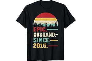 9th Anniversary Gifts for Husband, Epic Husband Since 2015 T-Shirt