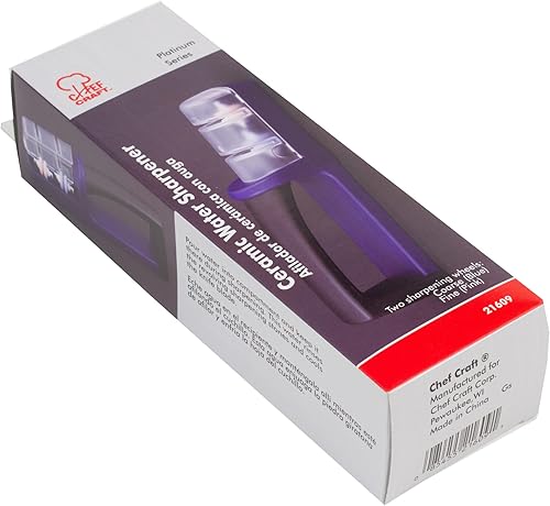 Miniatura 4 de Chef Craft Select - Afilador de cuchillos de cerámica, 1 piedra, rojo