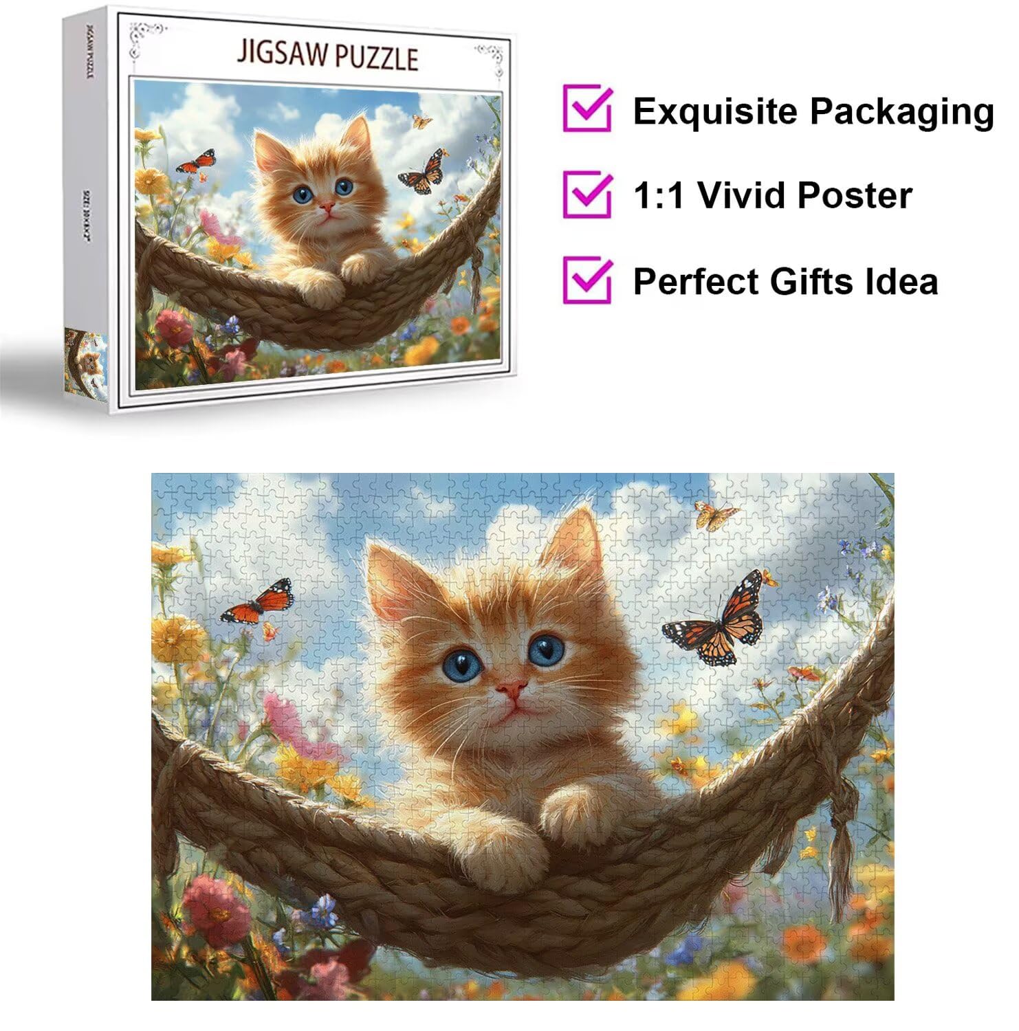 Puzzle 3000 elementów dla dorosłych, gry rodzinne, Cat Spring, n-493