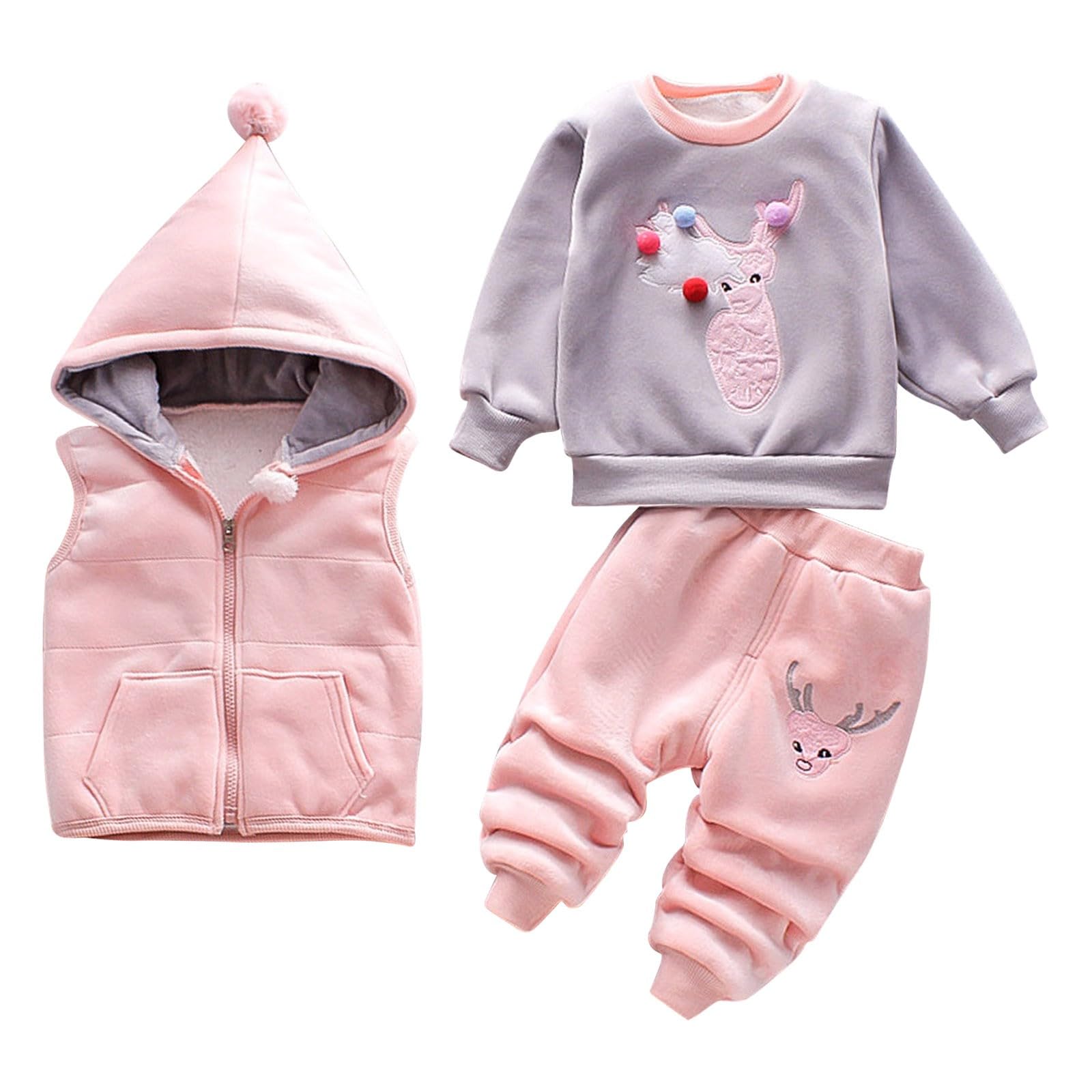 Ensemble survêtement fille 2 pièces en molleton doux dès 9 mois