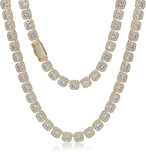 KING ICE☆5mm, 14K Gold Single Row CZ Tennis Necklace, 24in KING ICE 5mm, 14K Gold Single Row CZ Tennis Necklace - King