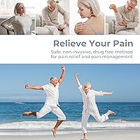 Vista 2 de AUVON Unidad TENS de 4 salidas, estimulador muscular de 24 modos con estuche de viaje EVA, máquina TENS EMS recargable con diseño de botón fácil