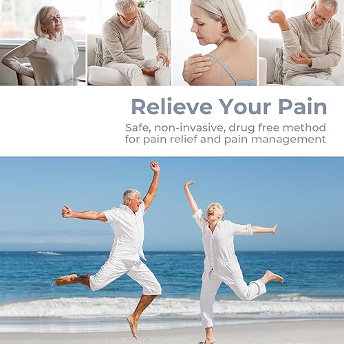 Miniatura 2 de AUVON Unidad TENS de 4 salidas, estimulador muscular de 24 modos con estuche de viaje EVA, máquina TENS EMS recargable con diseño de botón fácil de