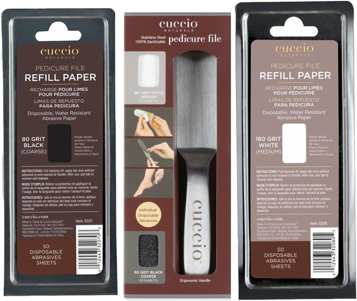 Cuccio Professional Stainless Steel Pedicure File with Artisan Shea Intense Hydrating Lotion 8oz, 2 Piece Set