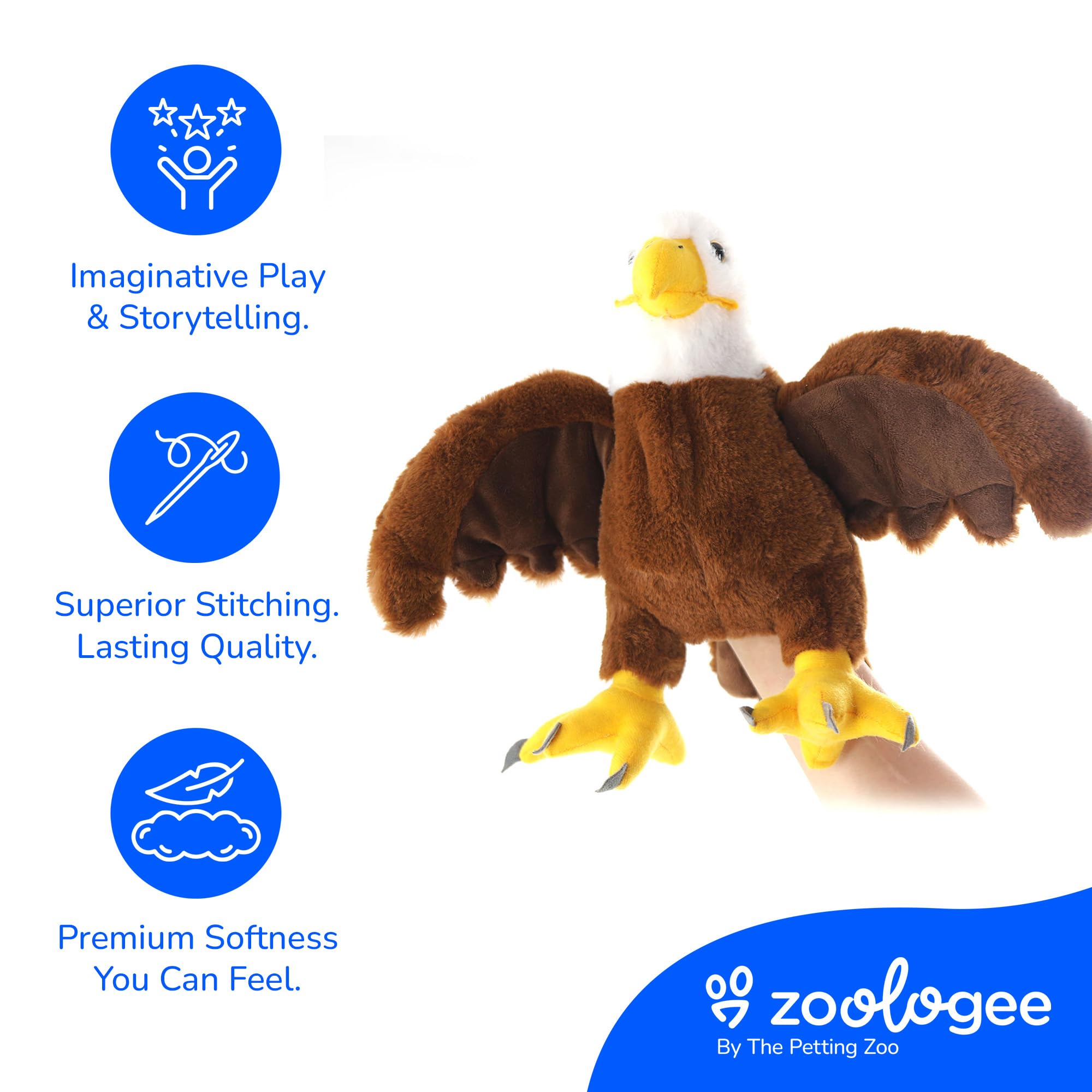 Bald Eagles フィギュリン 親子 ヒナ Amazon.com: The Petting Zoo Bald Eagle Stuffed Animal Plushie