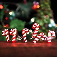 Vista 1 de Impress Life Guirnalda de luces navideñas de bastón de caramelo, 10 pies 20 luces LED 3D Plus centelleantes, funciona con USB y batería con control