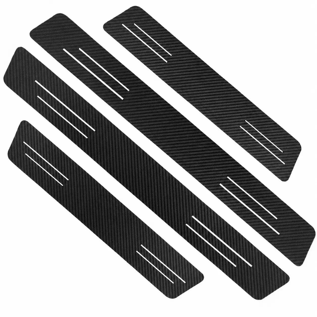 Qutyningd 4 PCS Car Door Sill Protector For Lexus UX 300e 2020-2026, Outside Door Sill Scuff Plate Guard Cover Trim Carbon Fiber Anti Scratch Waterpoor