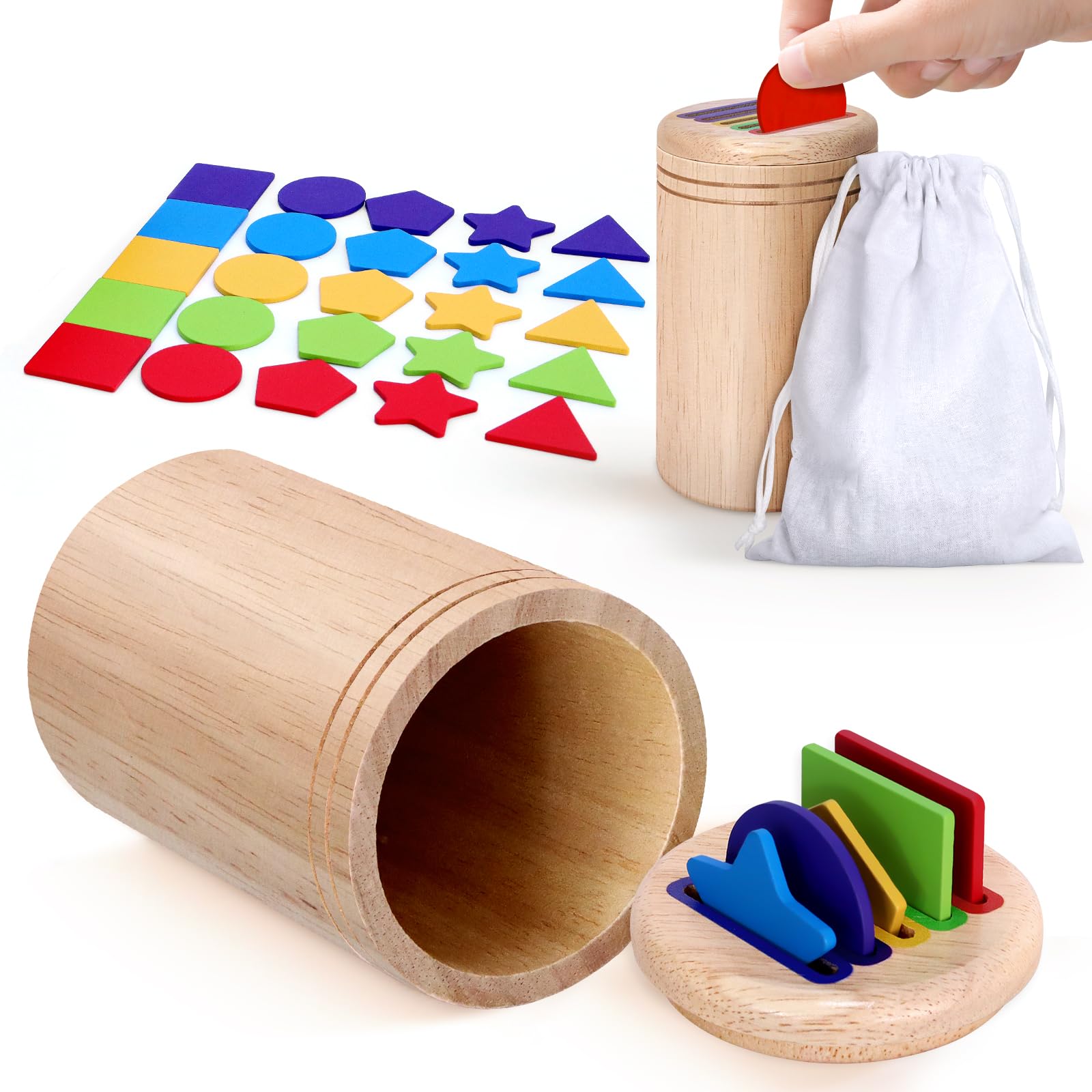 Holz Sortierspiel Ab 1 Jahr – Montessori Lernspielzeug Mit Farben & Formen