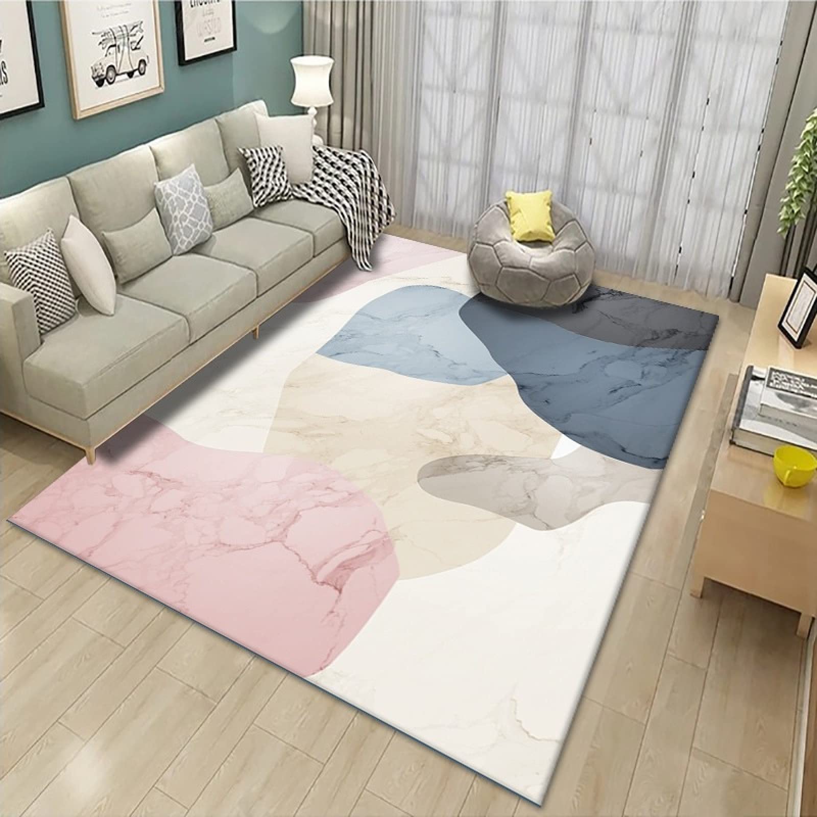 Tapis couloir antidérapant lavable, paillasson extérieur marbre 120x160