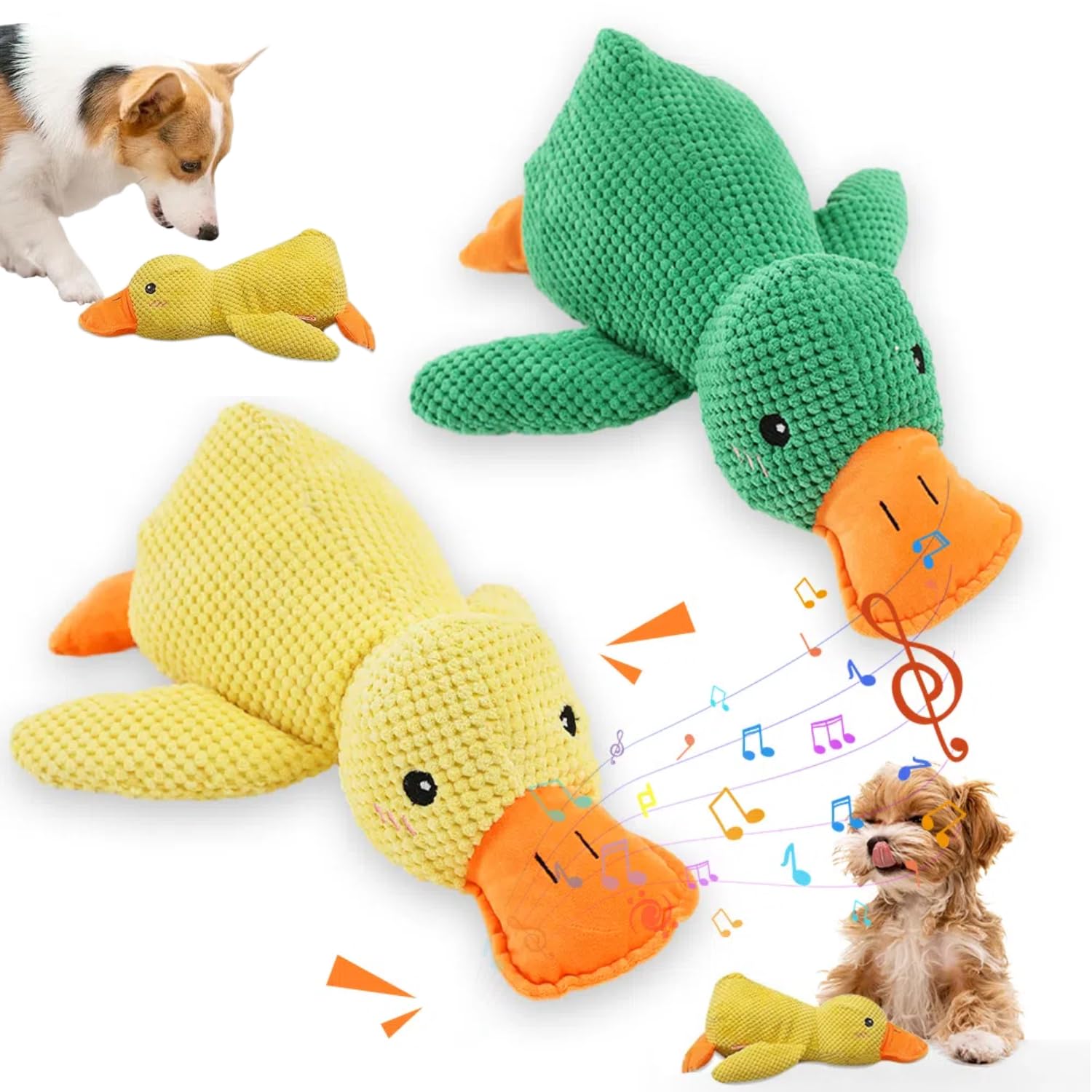 Koujut 2025 Upgraded Dog Toys for Aggressive Chewers, New Duck Dog Toys for Large Dogs, Puppy Toys Indestructible for Large Medium Small Dogs (2 Pack,