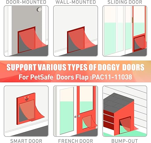Miniatura 3 de Paquete de 2 solapas de repuesto para puerta de mascotas con cierre magnético, compatible con puerta PetSafe Freedom para perros y gatos PAC11-11038