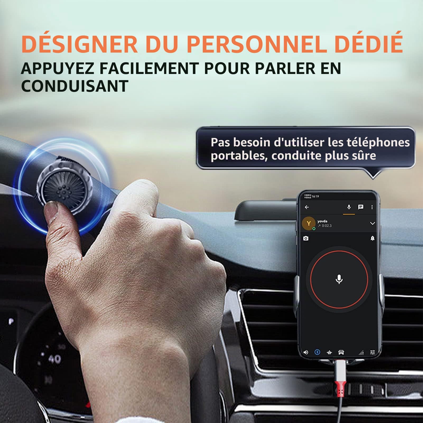 Bouton PTT sans Fil pour Zello, Commutateur PTT à Distance sans Fil Bluetooth 5.0 étanche IP67, Compatible avec iOS, Android