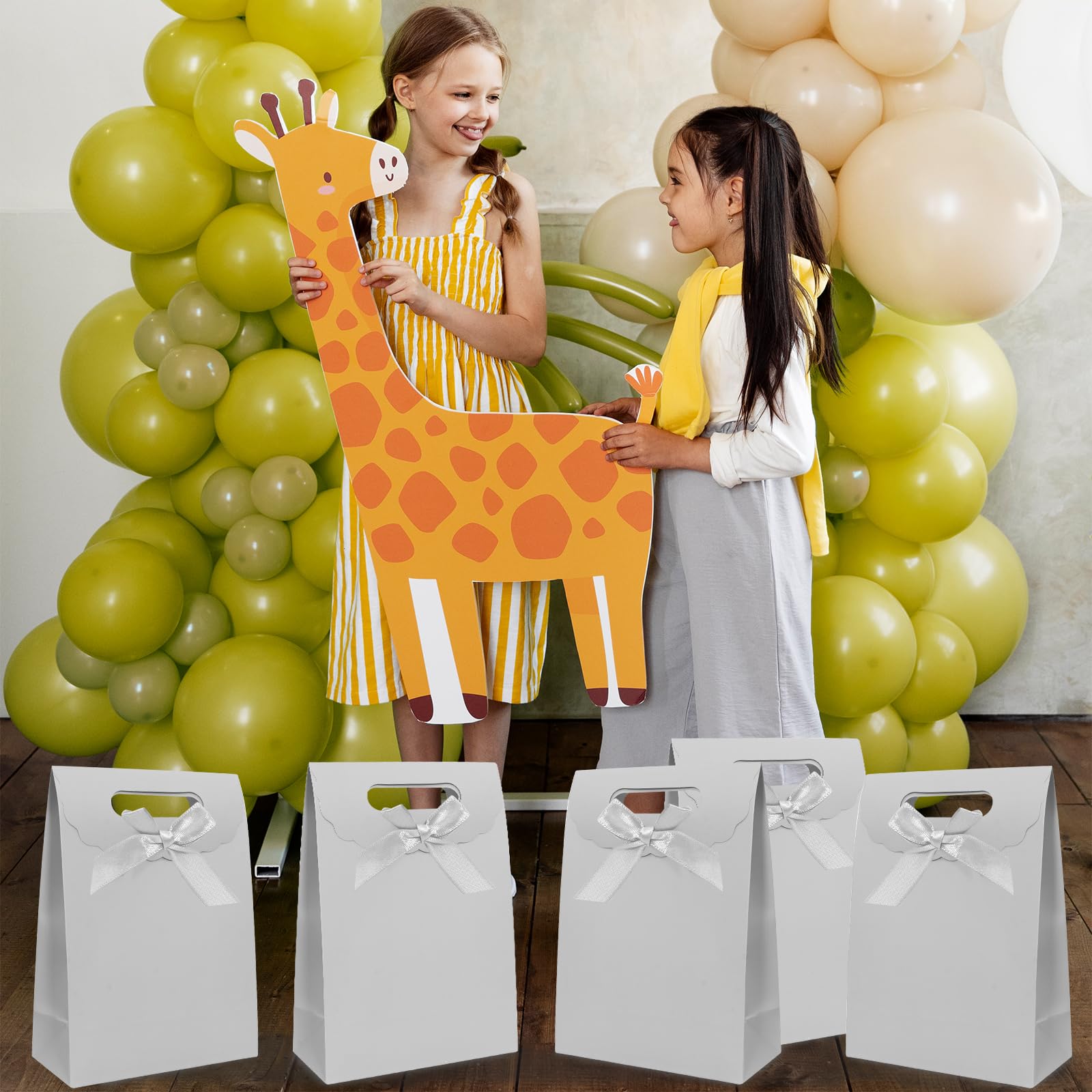 Patdefie Gift bags 4pcs Medium Size 7×4×10 inch Gift Bags with Handles For Party,Birthday,Favor,Weddings,Other Occasion (silver)