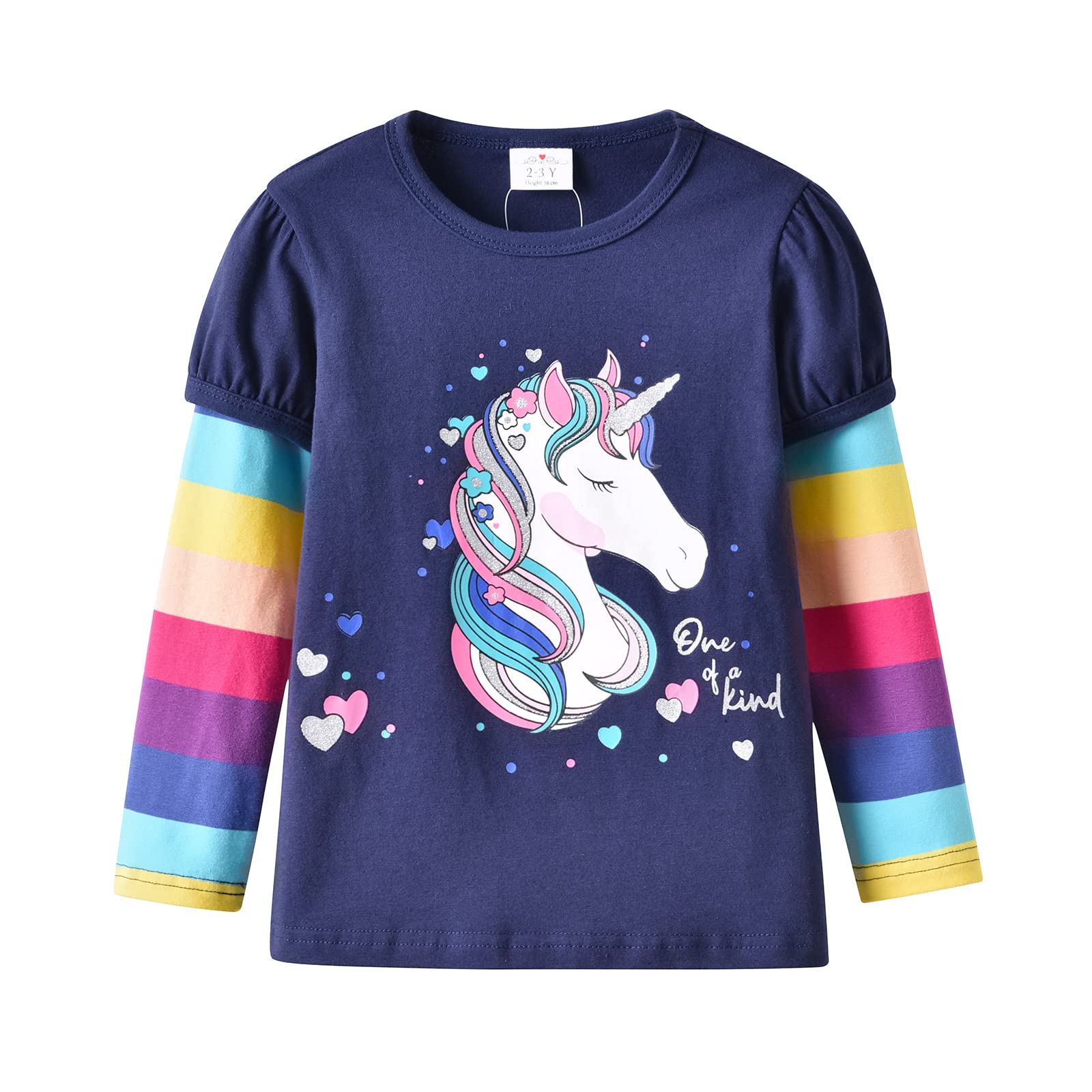 VIKITA Little Girls T-Shirt Long Sleeve Top Colorful Flower Cotton Shirt 2-8 Years — view 18