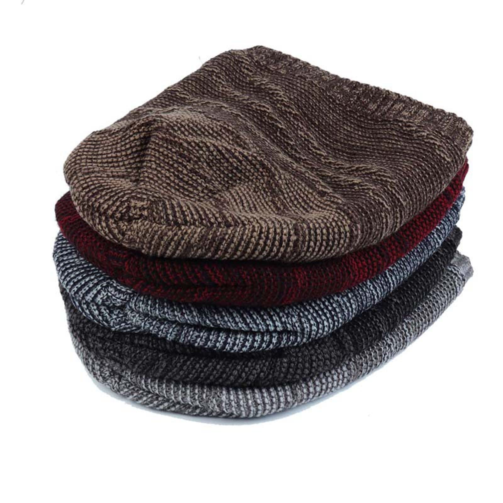 Beanie czapka męska, damska czapka z podszewką z polaru, zimowa, ciepła czapka z dzianiny, miękka czapka z dżerseju, czapka beanie, dzianina, czapka do biegania, na kemping, prezent dla kobiet i mężczyzn, szary, jeden rozmiar