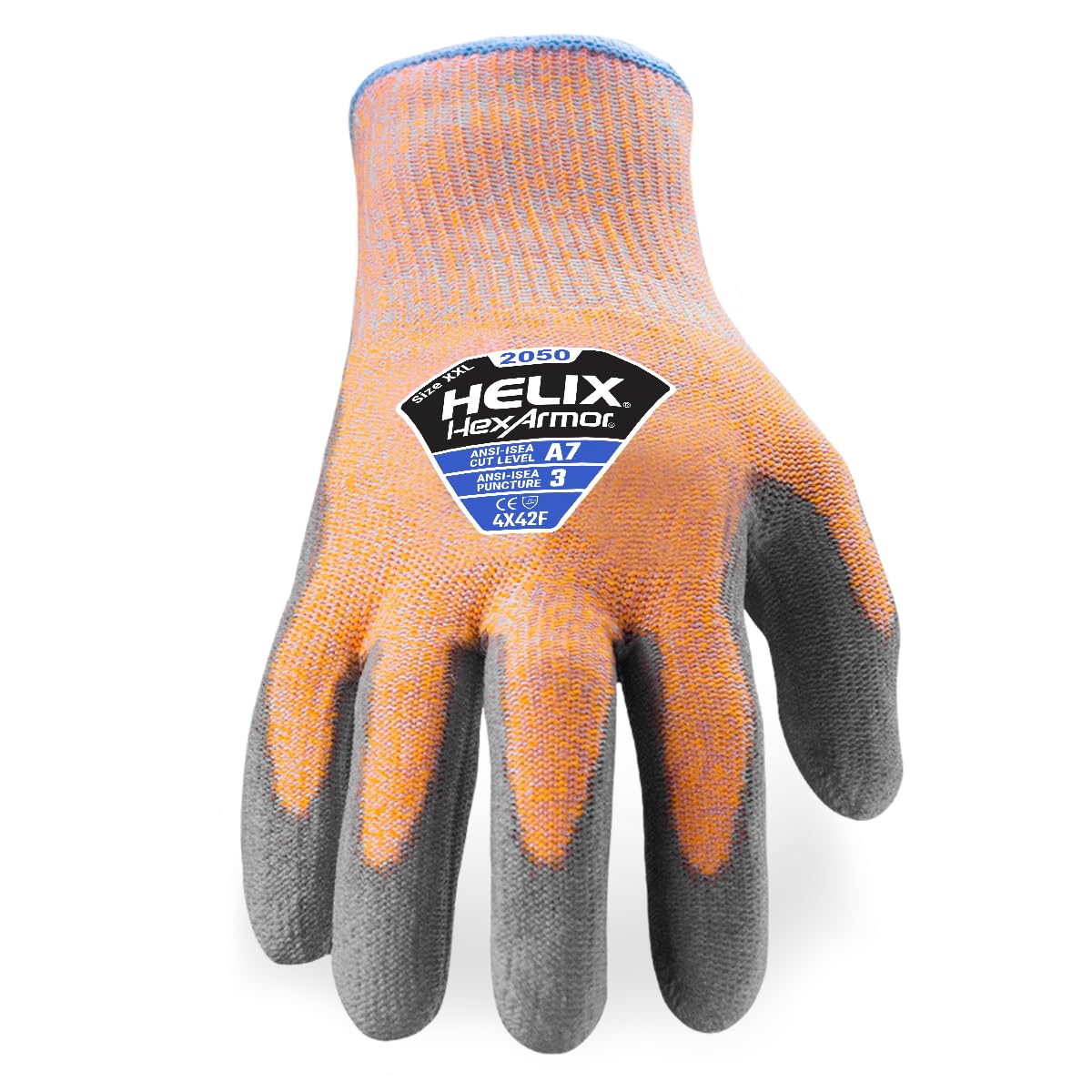 HexArmor Cut-Resistant Abrasion-Resistant Polyurethane Palm Knit Work Gloves | Helix® 2050 | X-Large