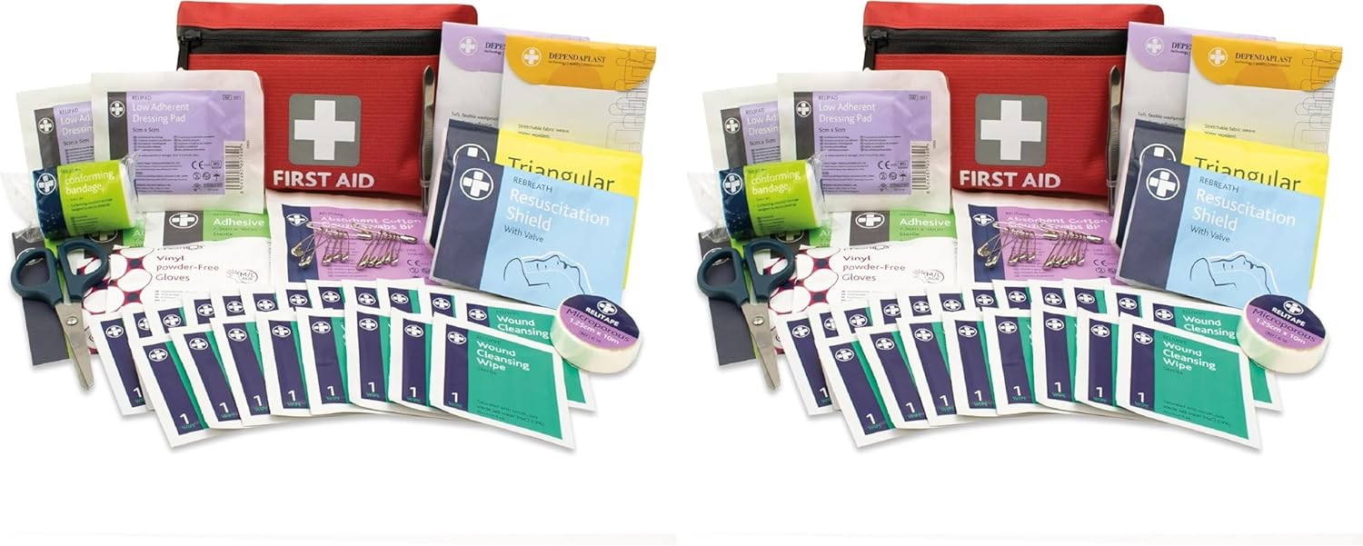 Lewis-Plast Premium 92 Piece First Aid Kit - Safety Essentials for Travel, Car, Home, Camping, Work, Hiking & Holiday Red , Small — image 7