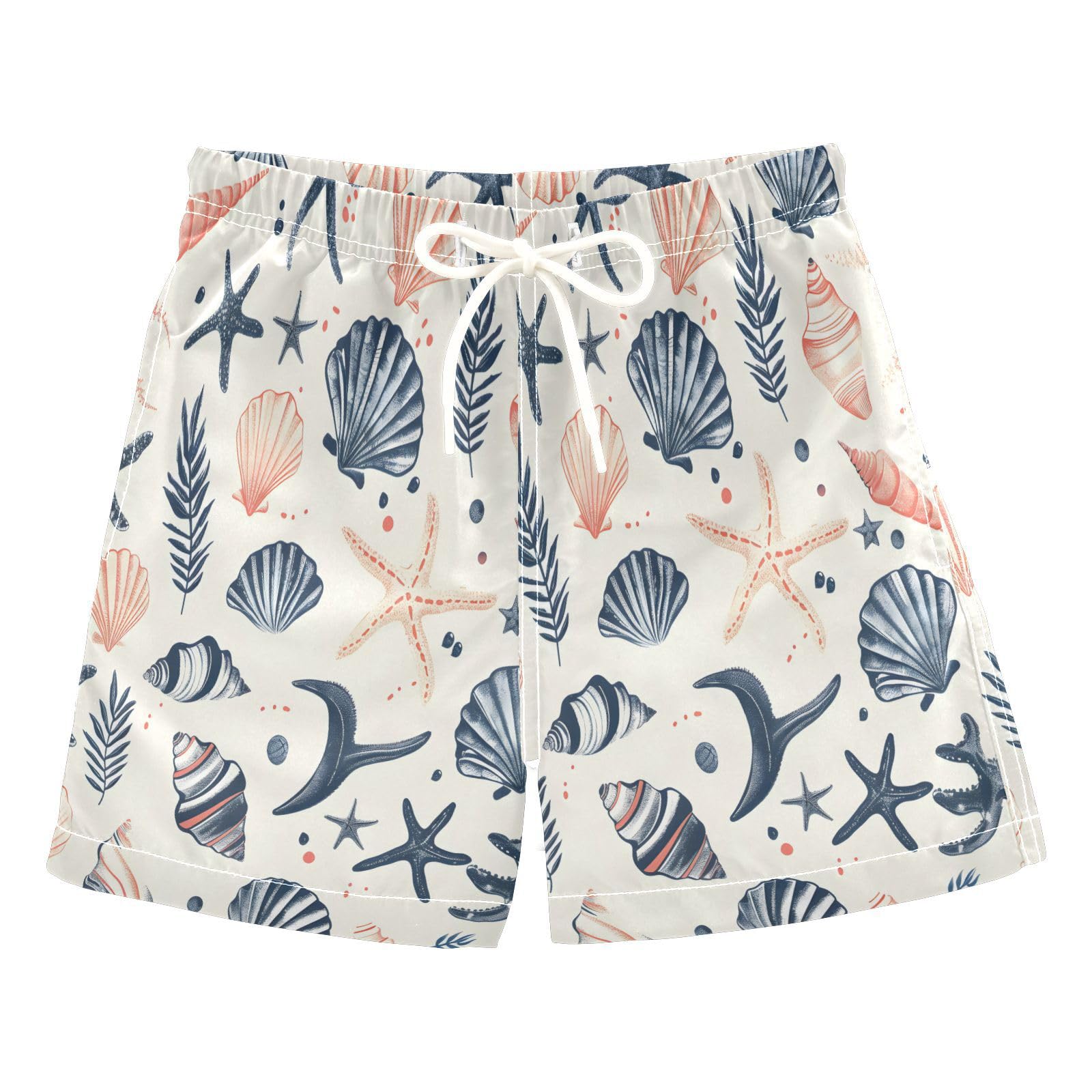 Boys Swim Trunks Toddler Swim Shorts Little Boys Swimwear Sea Shells Stars Bathing Suit Swimsuit