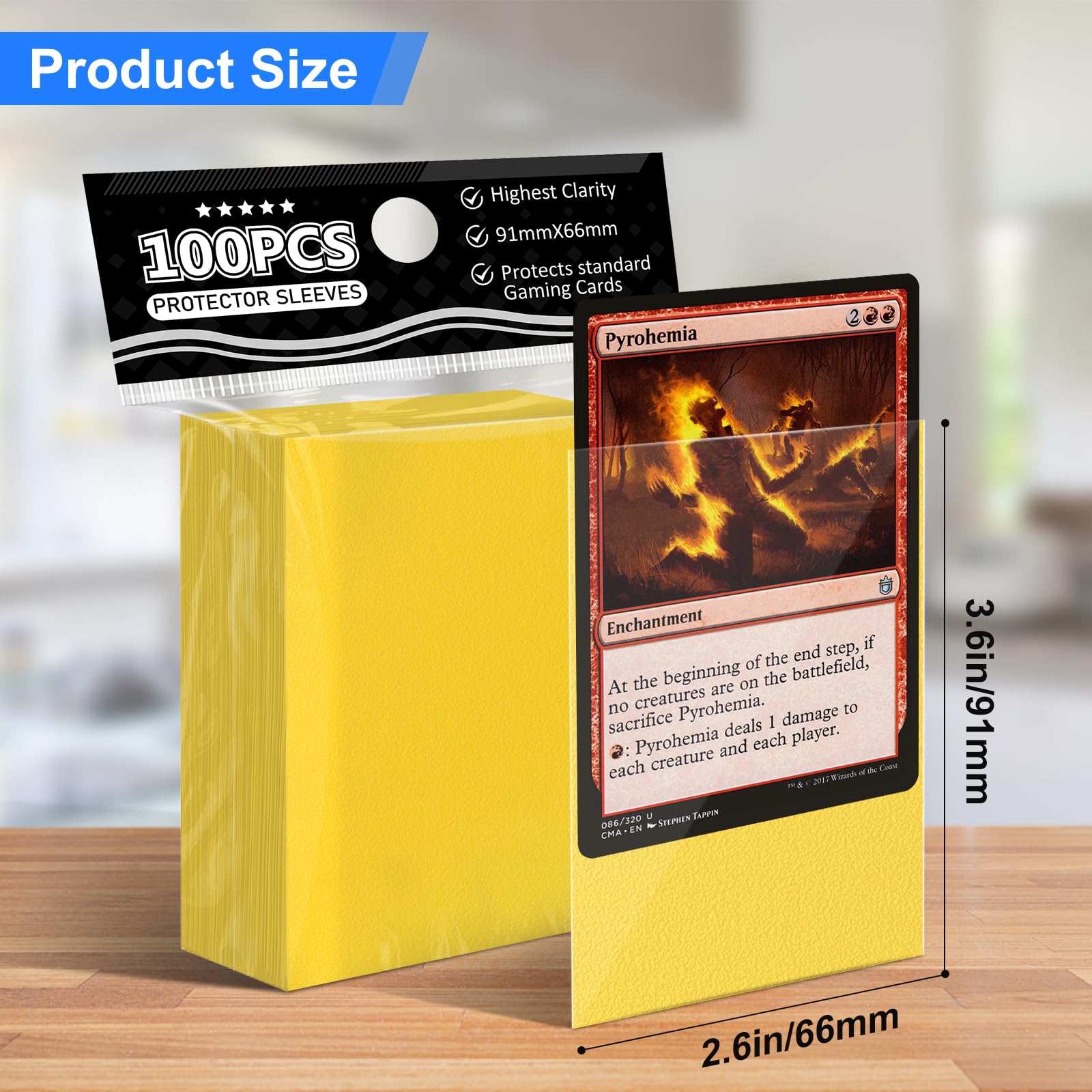 Yellow Card Sleeves Fit for MTG 300ct Perfect Fit Standard Matte Card Sleeves for Trading Card Sports Card Baseball Card TCG Magic Commander - Image 2