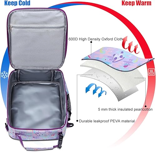 Miniatura 4 de Lonchera térmica para niños, bolsas térmicas para picnic con correa ajustable para adultos, niños, mujeres, hombres, niños, niñas, trabajo escolar