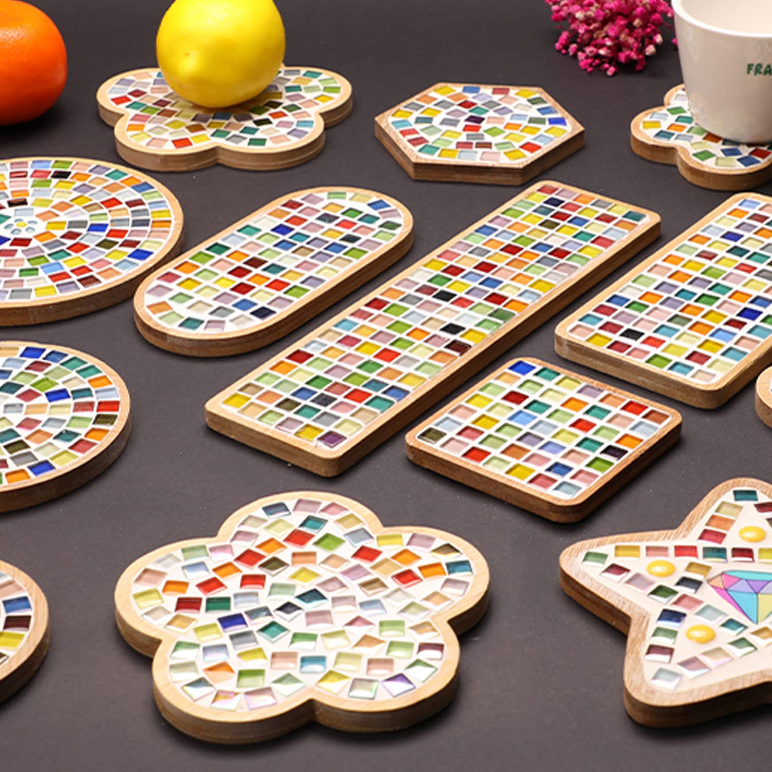 SOFPLATE 200 Stück Glasmosaikfliesen - Quadratische Cabochons Für DIY Bastelprojekte