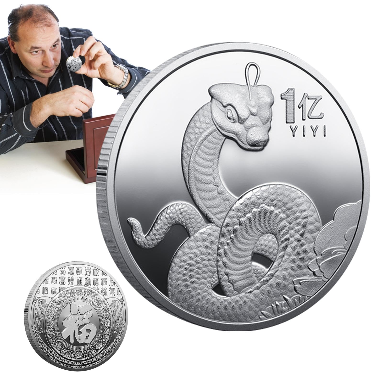중국 뱀 동전 뱀 동전 중국 설날 중국 설날 기념 동전 3D 부조 동전 중국 메달 2025 수집할 기념 동전-Freehip.co.kr