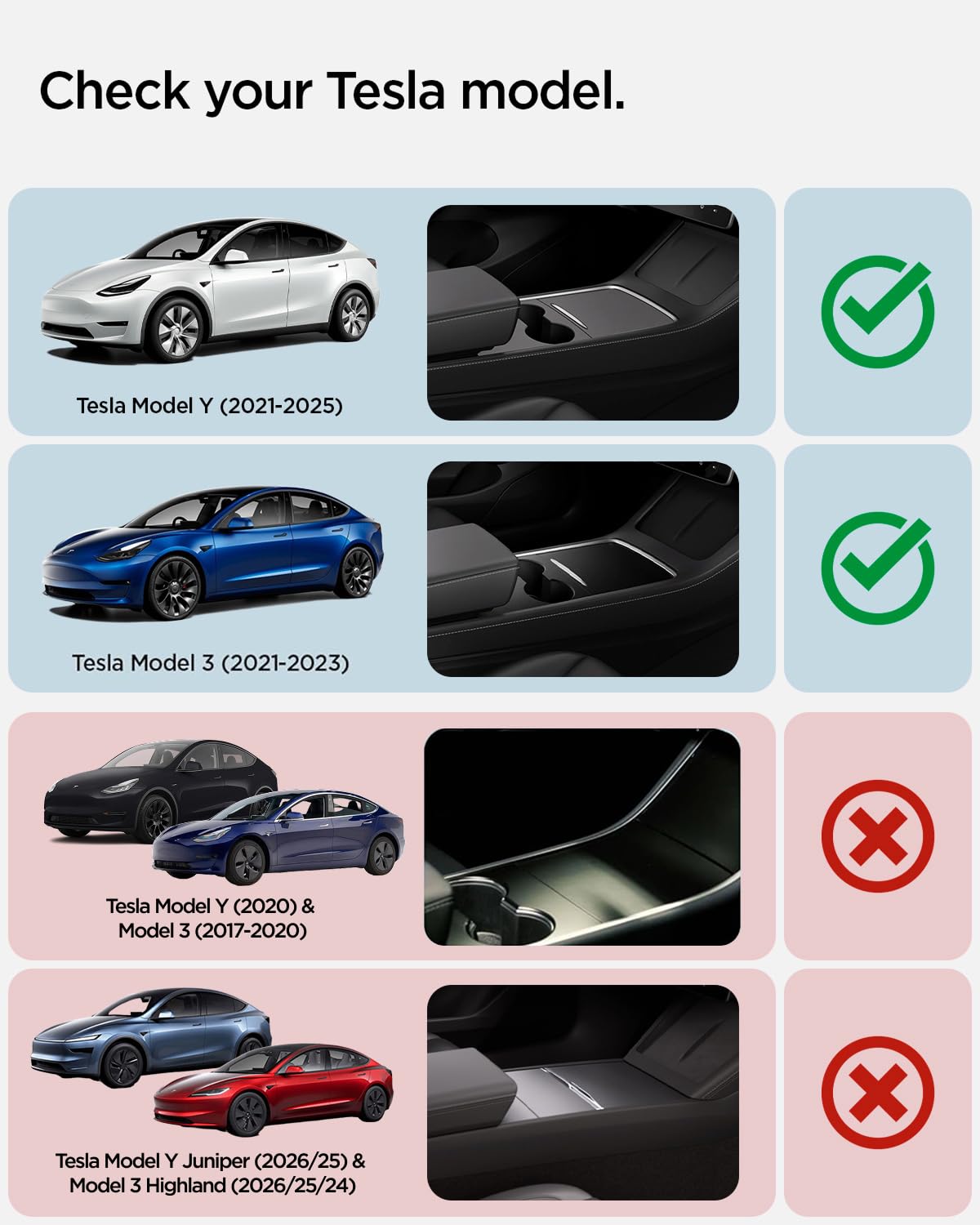 Spigen Tesla Model Y (~2024) Model 3 (2021-2023) Organiseur Console Centrale [Technologie Coulisser], Plateau de Rangement pour Console Centrale, Accessoire Tesla - Édition Carbone