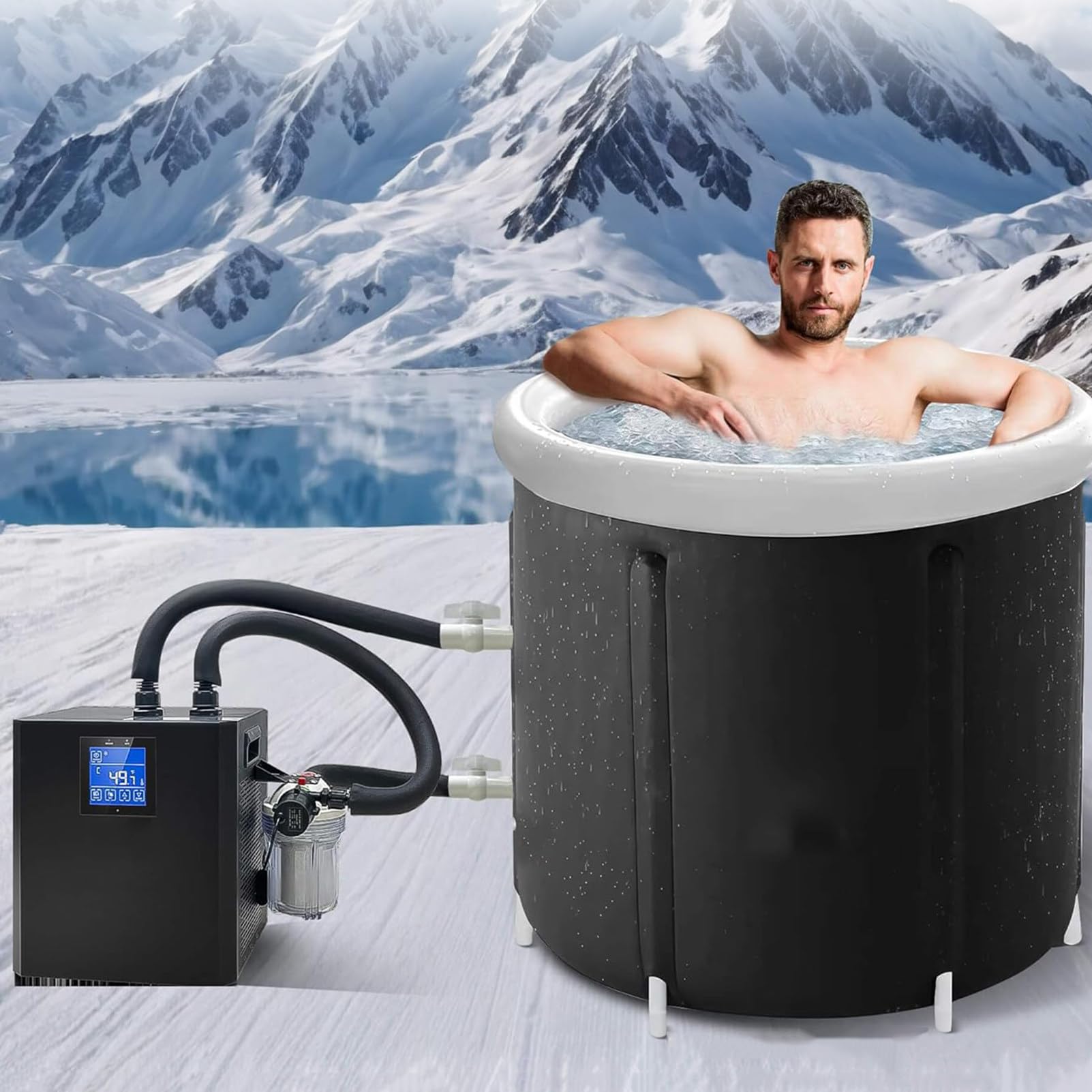 Kit Per Vasca Da Bagno Ghiacciata E Refrigeratore A Immersione, Refrigeratore Per Vasca Da Bagno Ghiacciata Con Filtro E Pompa, Ice Pod Cold Plunge, Refrigeratore Ad Acqua Per Terapia Del Freddo