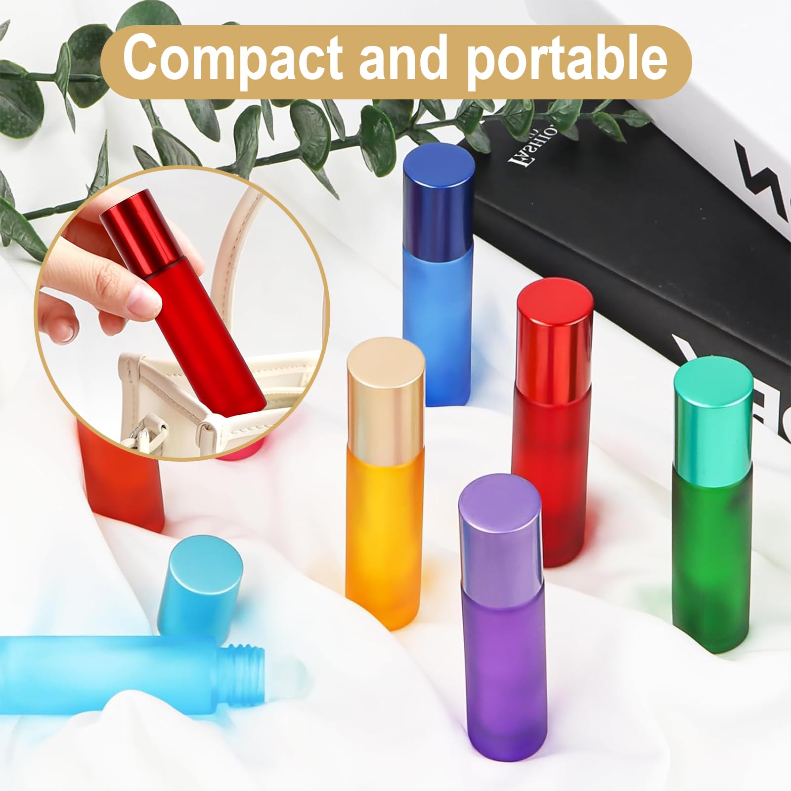 10 ML Flacon Roll-on Vide, 10 flacons Roll-on pour huiles – flacons en Verre Huiles essentielles, aromathérapie, parfums et cosmétiques, Modernes (10 Couleurs)
