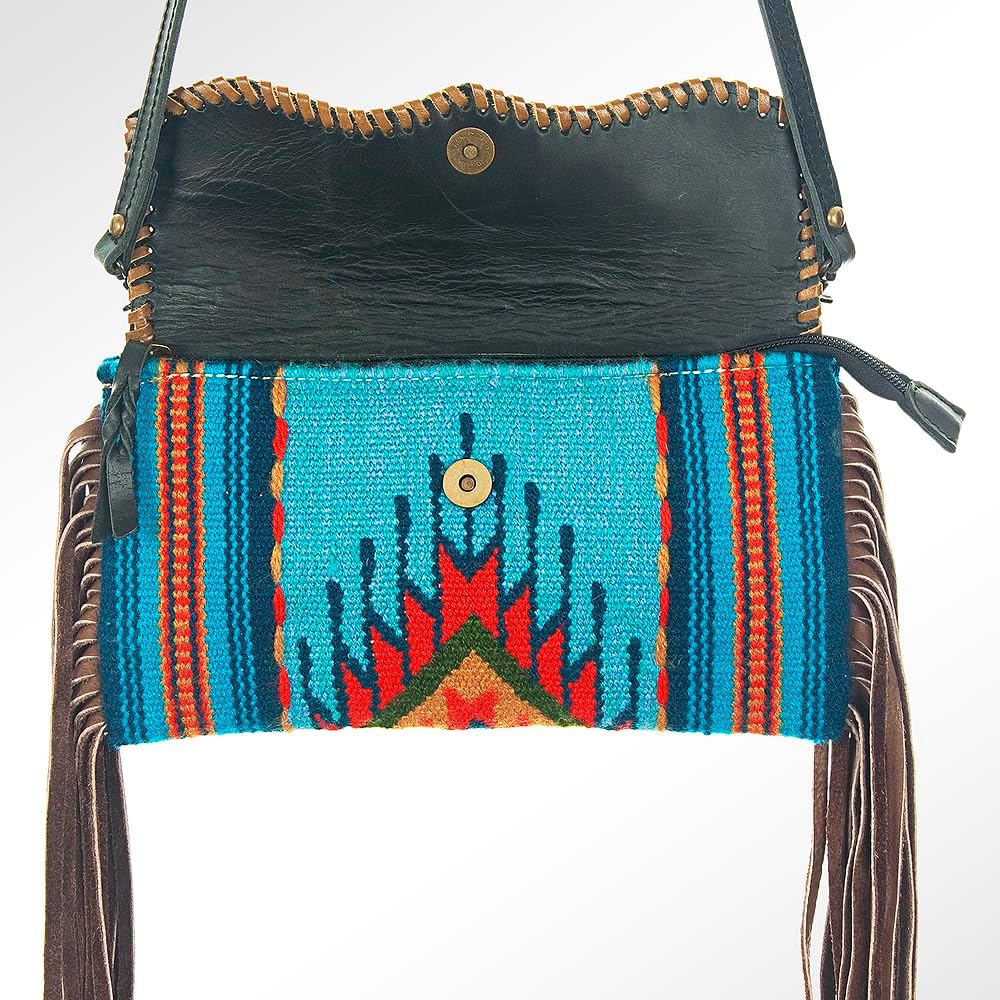 American Darling Women's Cross Body Bag Western Saddle Blanket Hair-On Genuine Leather Handbag and Ladies Purse