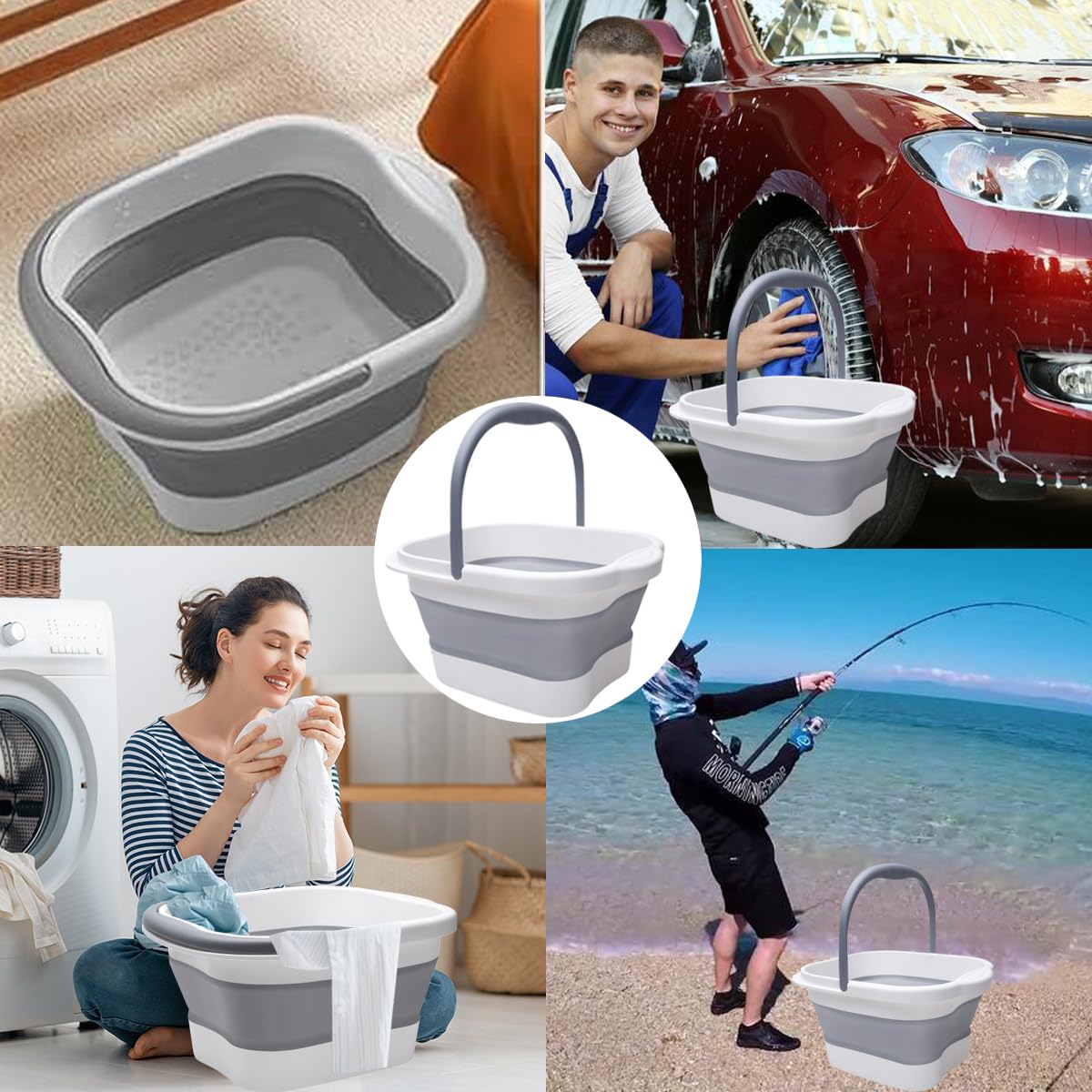 Fusswanne Fussbad, Faltbare Tragbare Fußbadewanne mit Griff, Griff Tragbares Fußmassage, Faltbares Fußmassagegerät Fußbad, für Linderung von Müdigkeit