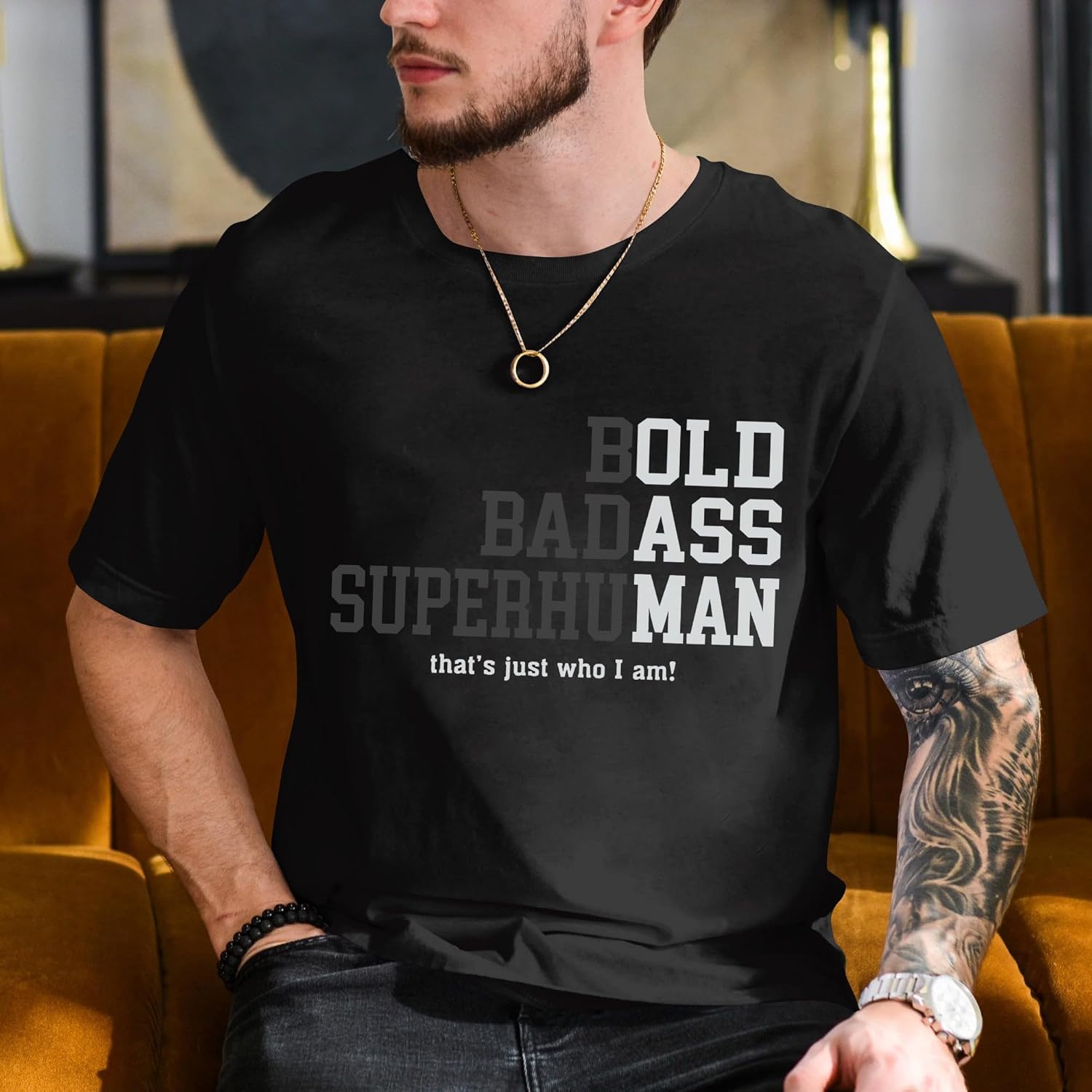 Bold Badass Superhuman Dad Shirt for Men - Fathers Day Shirts Men - Dad Tshirts - Christmas T Shirt for Daddy - Image 8