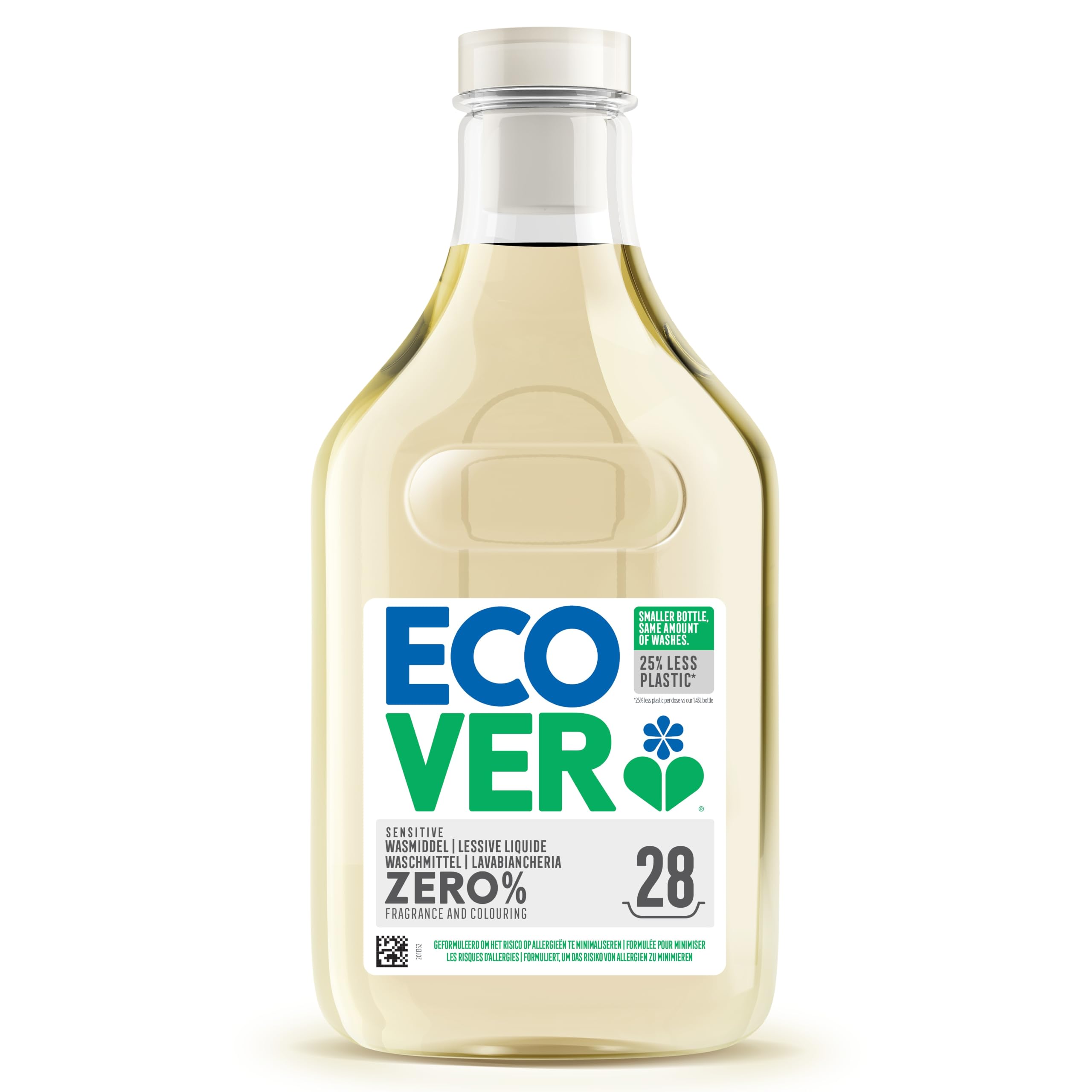 Ecover Zero Lessive Liquide Universelle, Sans Parfum ni Colorant, 28 Lavages, 1L