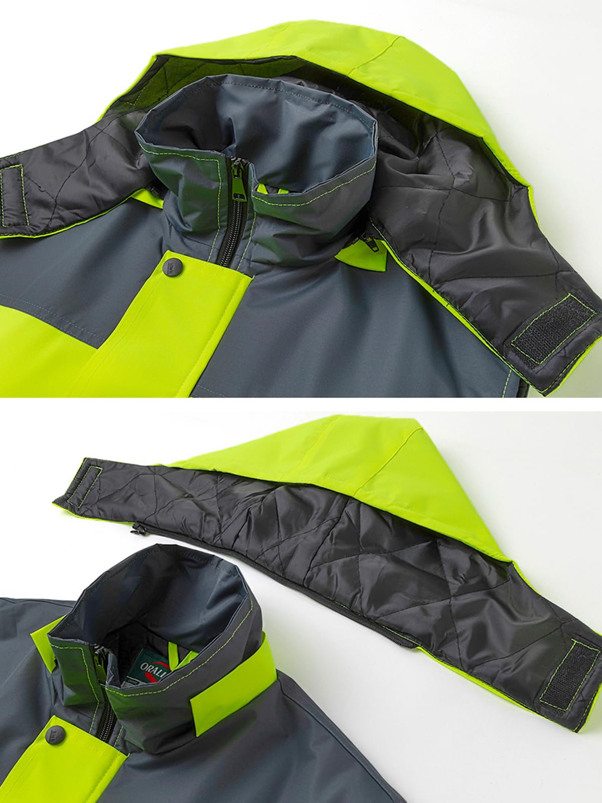 Homme Gilet de Travail à Bandes Réfléchissantes Rembourré Manteau de Travail Réfléchissant sans Manches Haute Visibilité Gilet d'Hiver Chaud avec Capuche