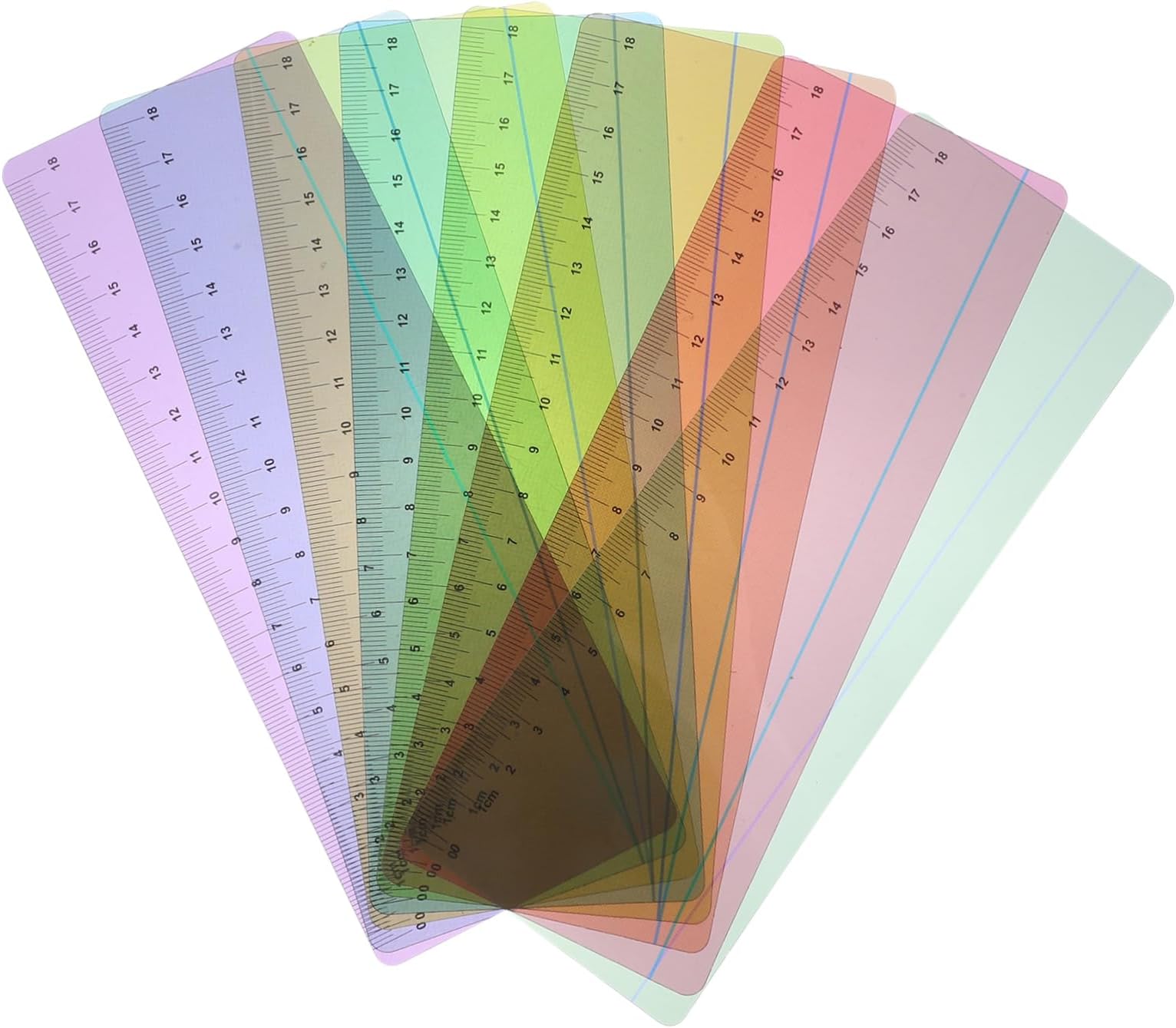 AOKWAWALIY 8Pcs Highlight Clear Overlay Bookmark Notes Bright Strip Accessories Highlighter Portable Reading Strips Tape Fluorescence Student Marker Strip Tracking rulers