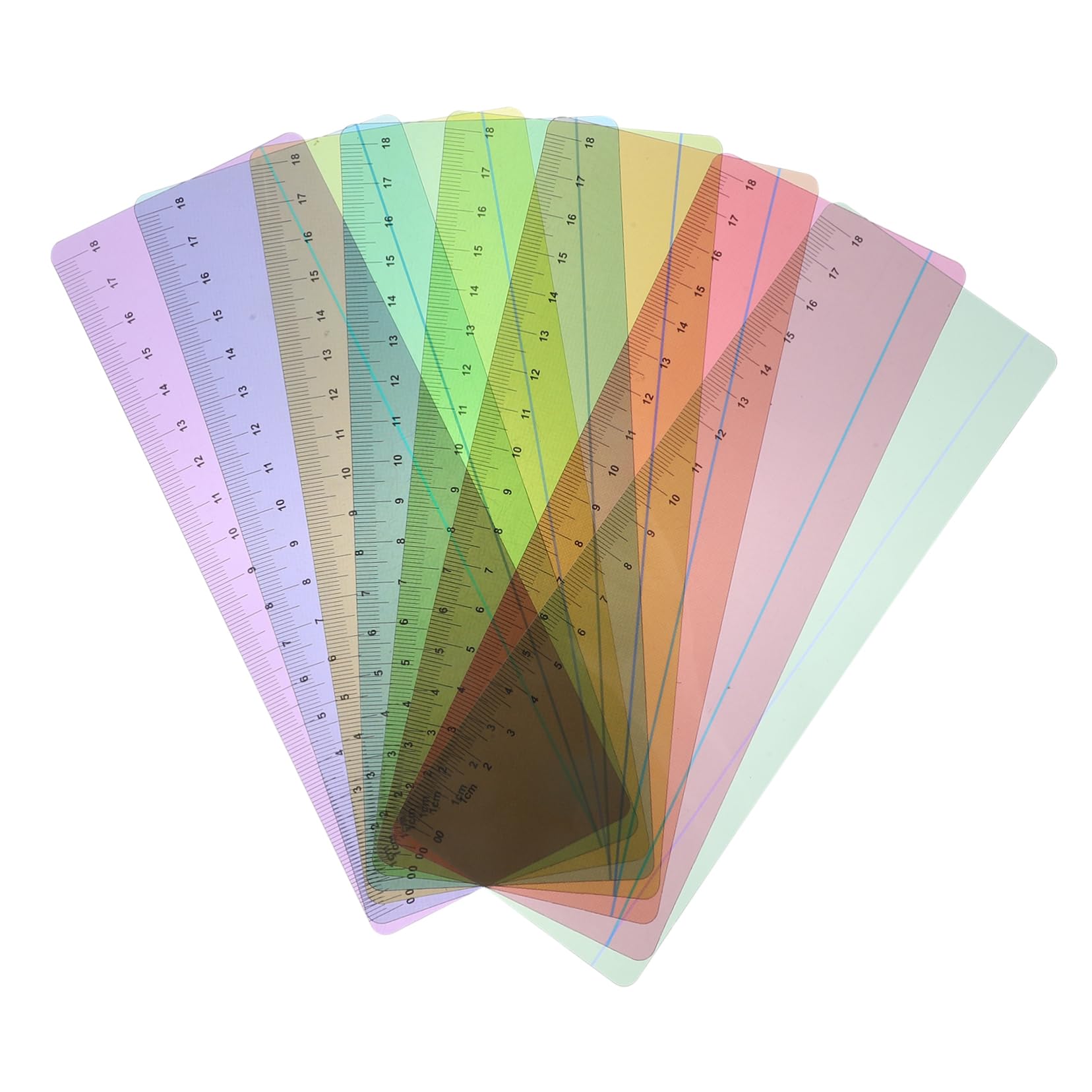 AOKWAWALIY 8Pcs Highlight Clear Overlay Bookmark Notes Bright Strip Accessories Highlighter Portable Reading Strips Tape Fluorescence Student Marker Strip Tracking rulers