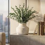 5.3 Inch Small Vintage Ceramic Flower Vase,Easter Rustic Farmhouse Vase For Home Decor,Distressed Decorative White Vase for Table Entryway Mantel Centerpiece Bookshelf Living Room Bedroom (105-rustic)