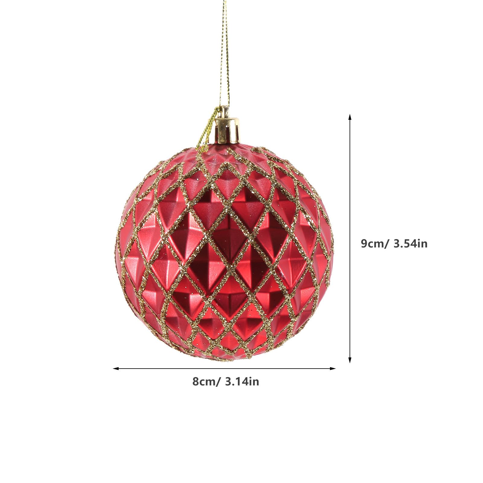 Didiseaon 36 Pezzi Palline di Natale Rosse in Plastica, Facili da Appendere | Decorazioni Classiche per Feste di Natale al Chiuso, Ornamento per Albero, Stile Tradizionale