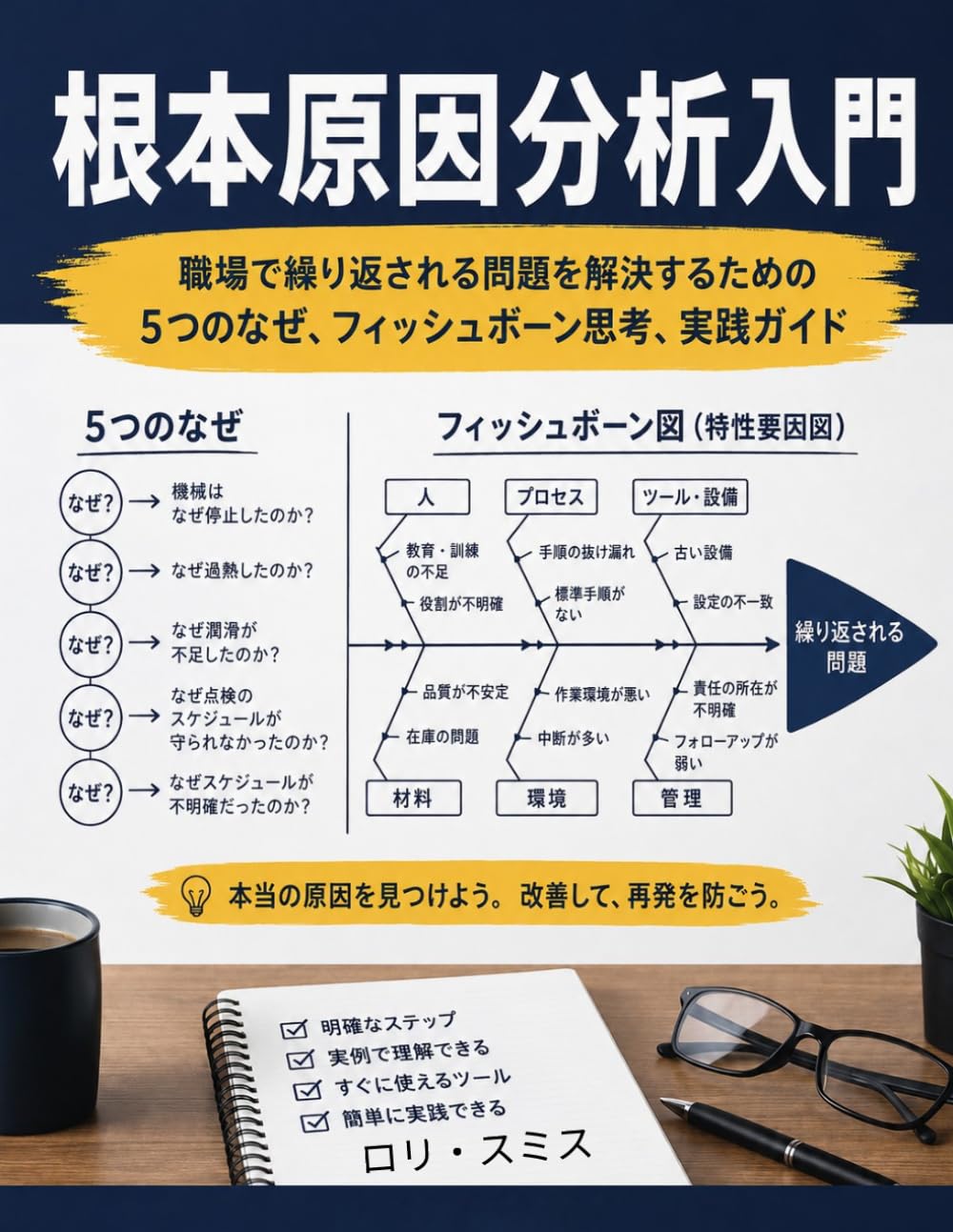 根本原因分析入門: 職場で繰り返される問題を解決するための5つのなぜ、フィッシュボーン思考、実践ガイド