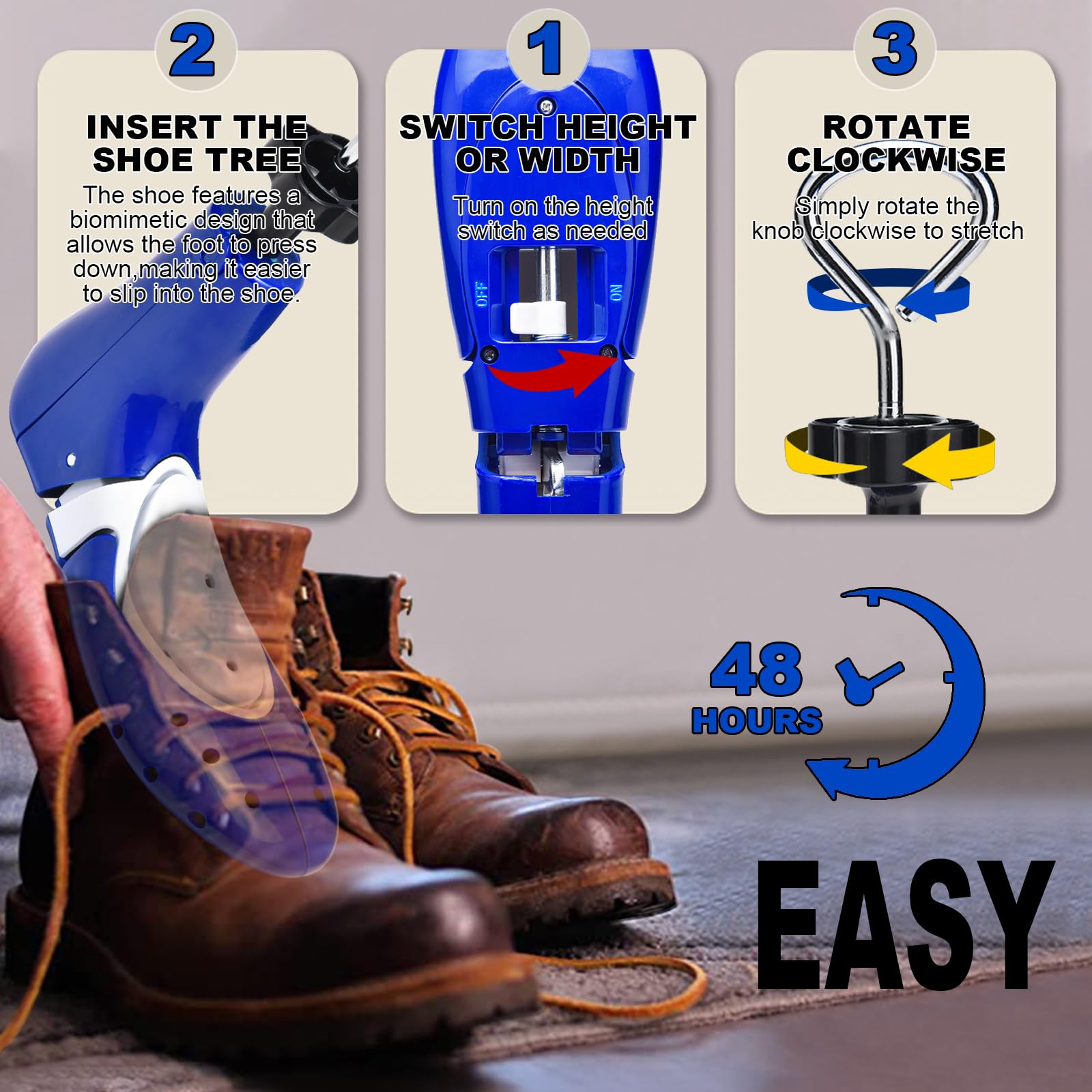 Estirador de zapatos para hombres y mujeres, estirador de botas para pies anchos, ajustable, expansor de botas