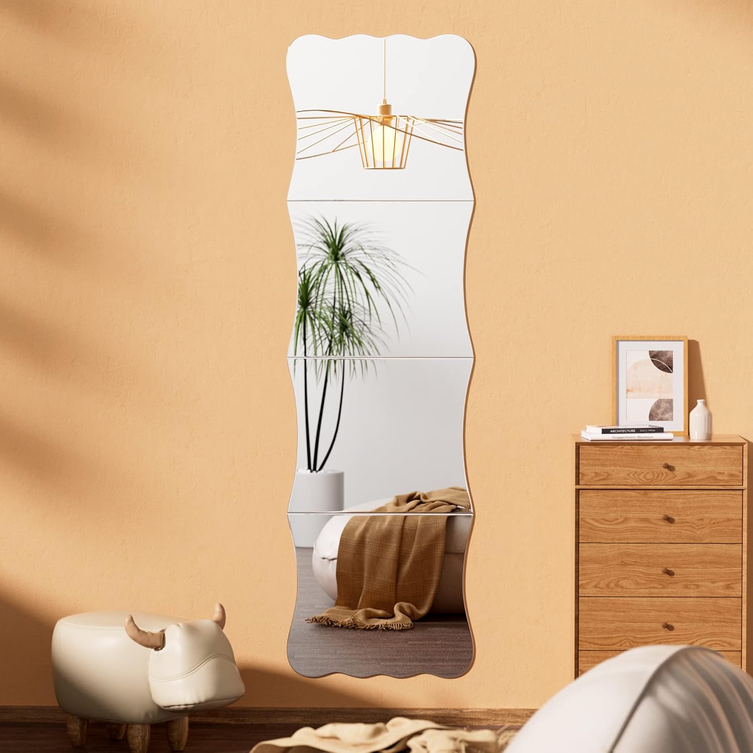 Reflect Style & Safety: Wavy Shatterproof Acrylic Mirror Tiles for Playrooms & More!