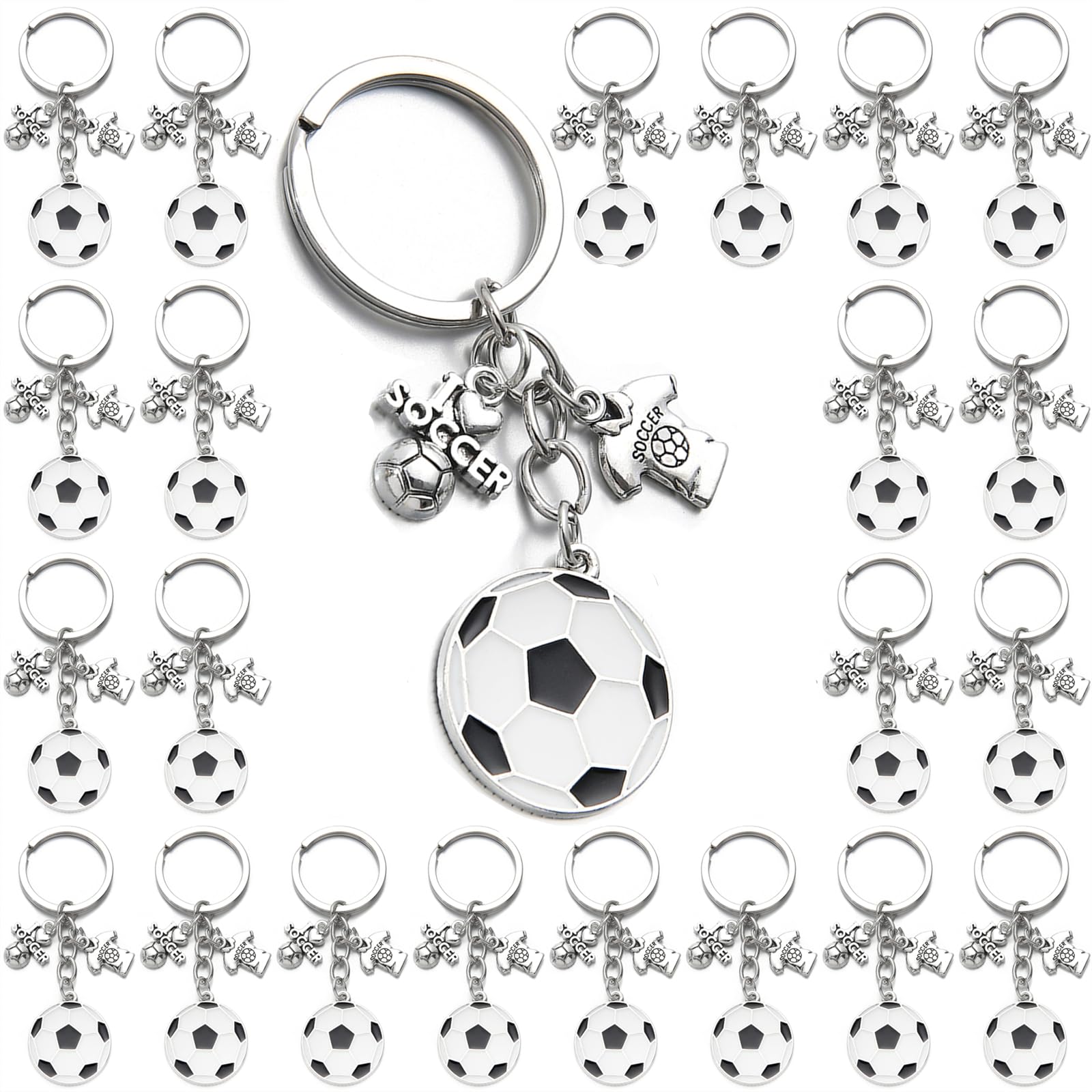 Amazon.com: PHAETON 20PCS Soccer Ball Keychains Football Key Chain ...