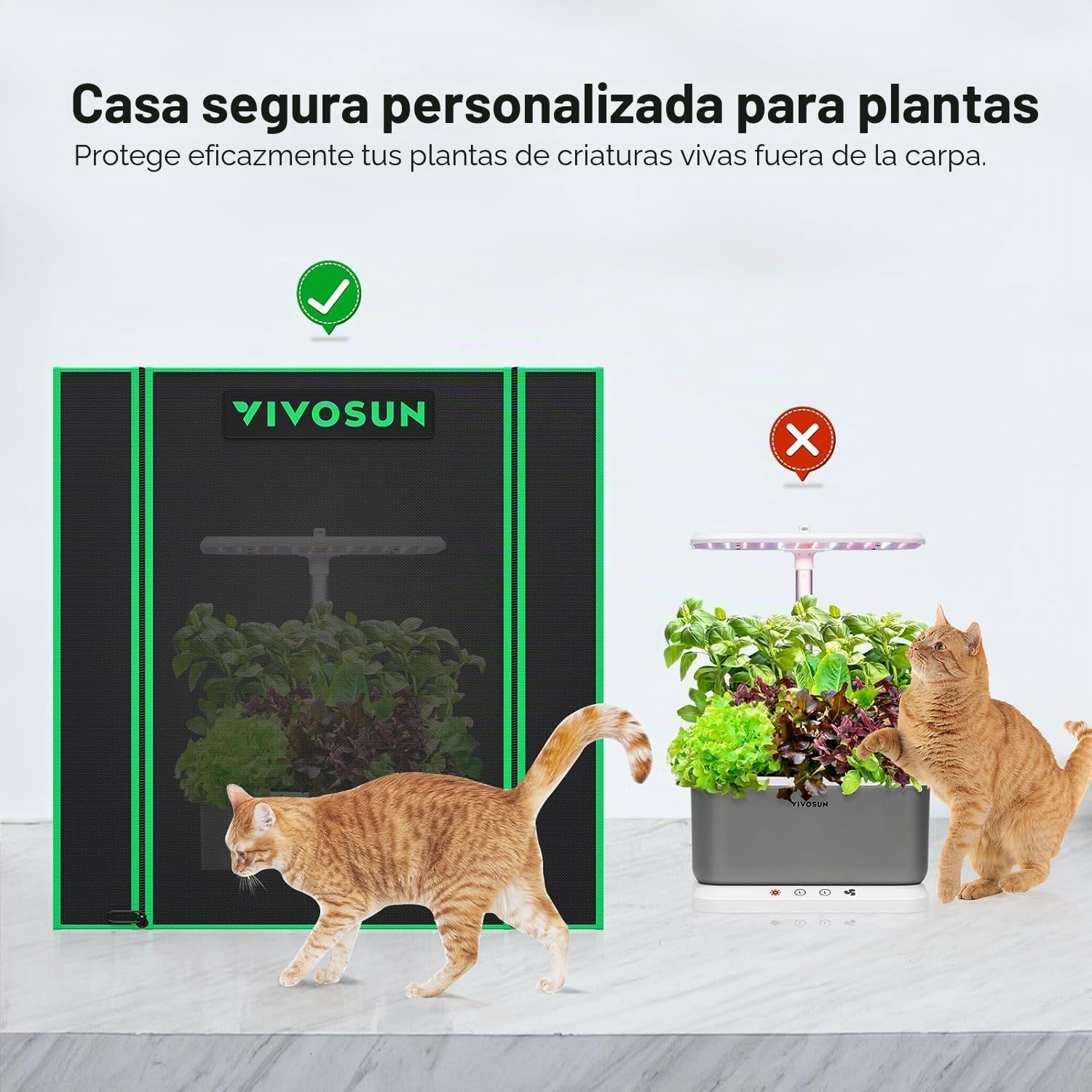 VIVOSUN Tienda de Cultivo Pequeña 50x36x54cm, Cultivo Hidropónico, Tienda de Cultivo Interior de Mylar Altamente Reflectante, Fondo Sellado, Ventana de Ventilación, Puerto de Orificio para Cables